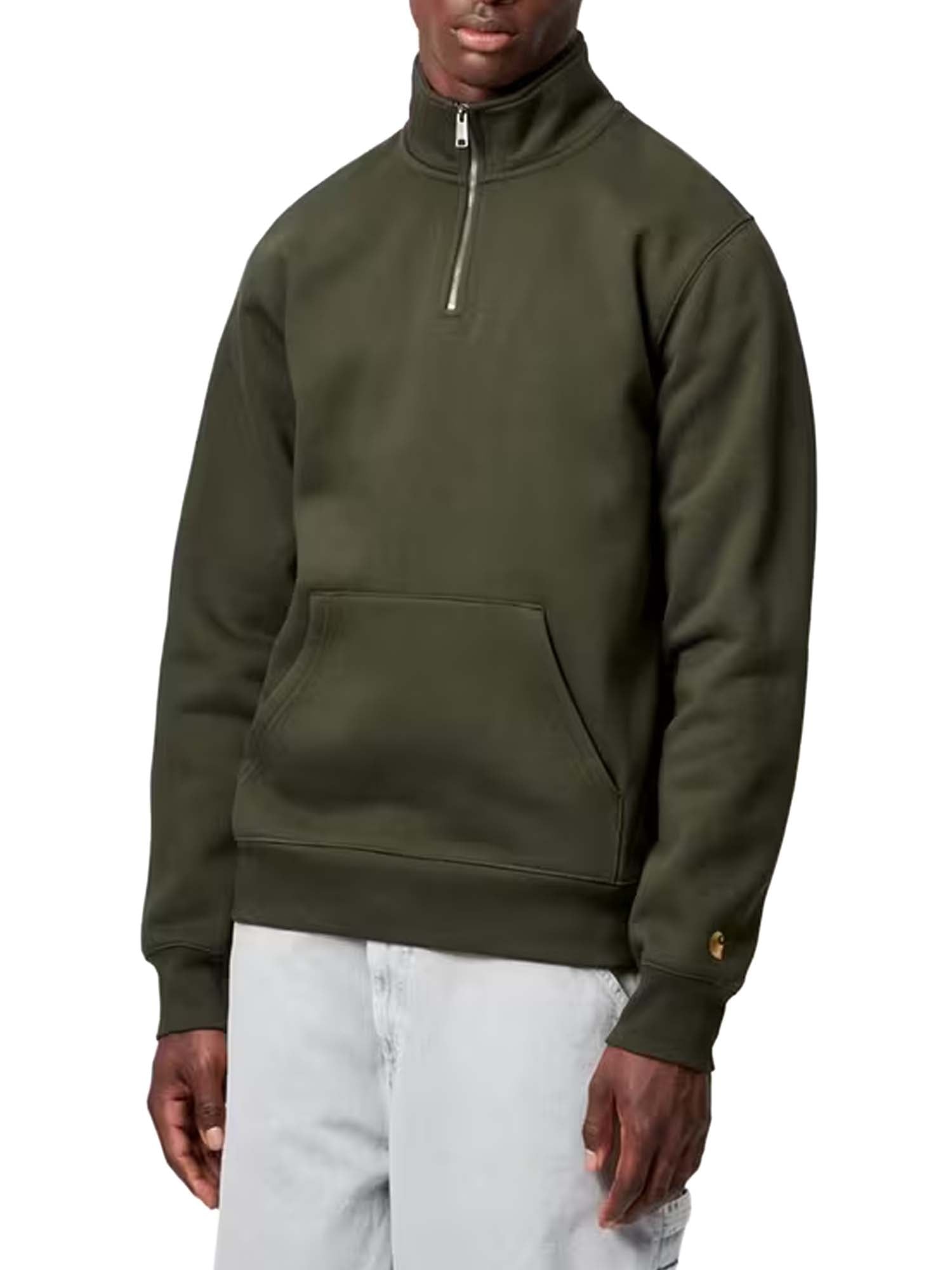Carhartt Wip Chase Neck Zip Sweatshirt Verde