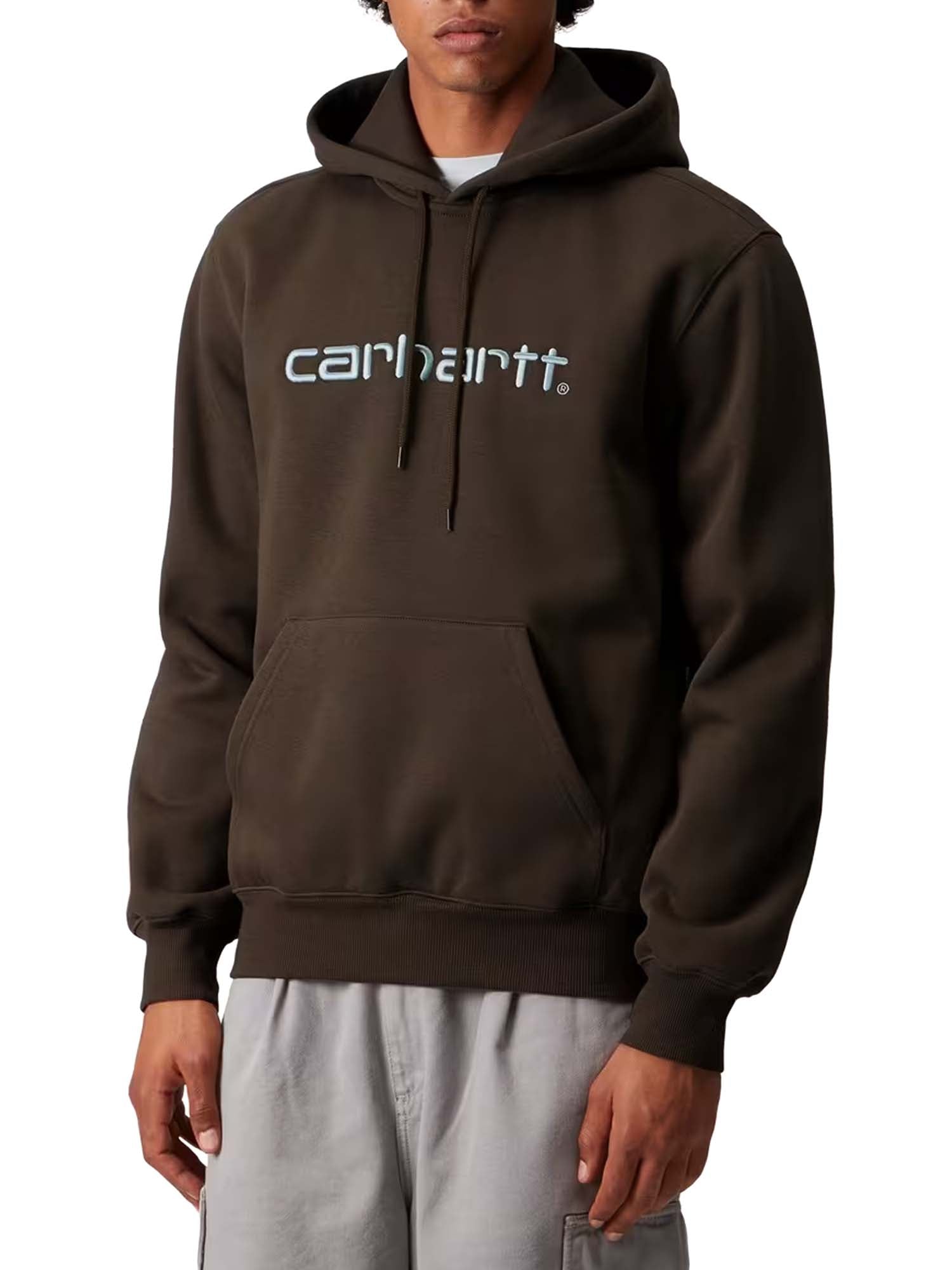 Carhartt Wip Hooded Carhartt Sweatshirt Marrone