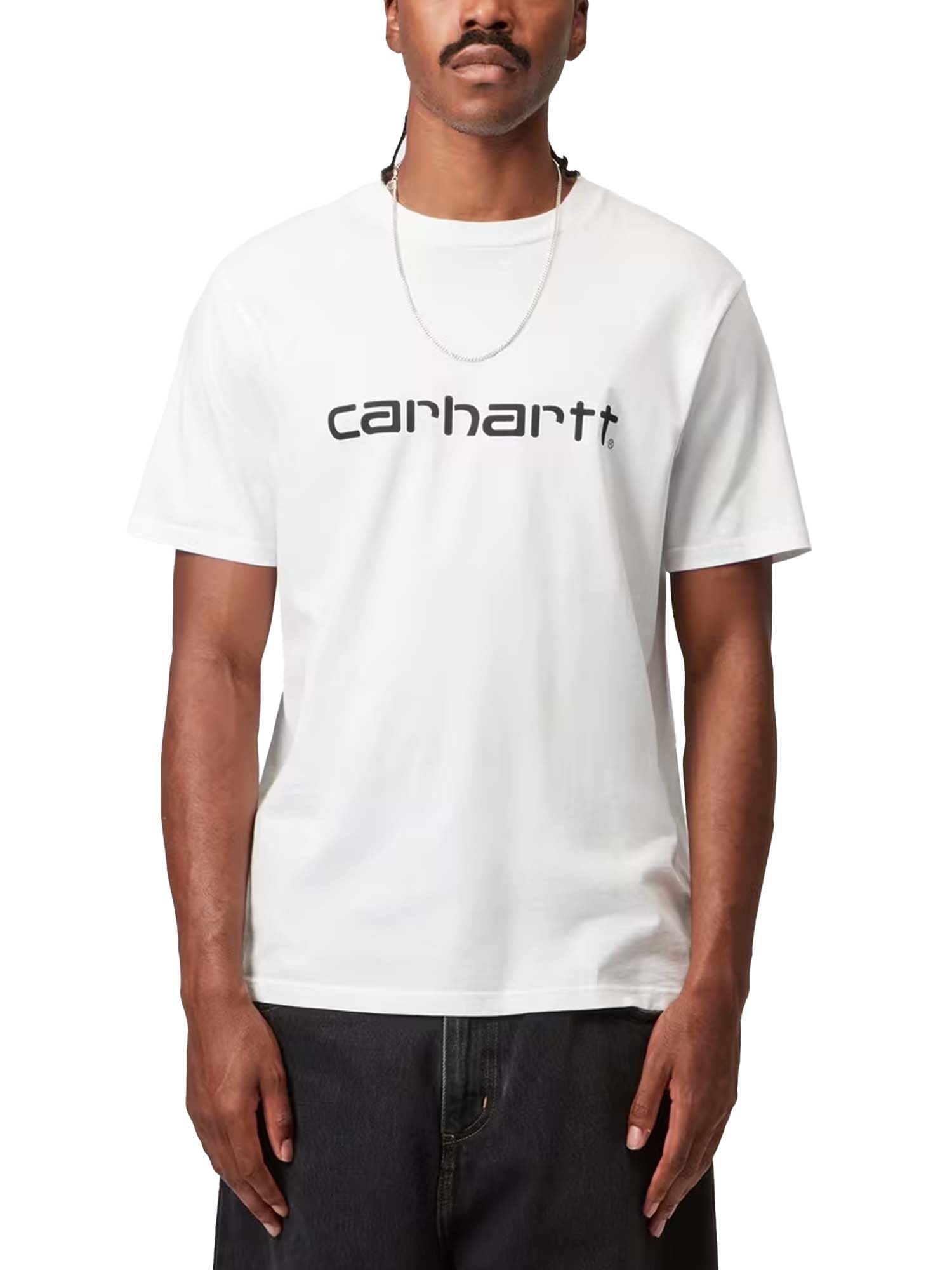 Carhartt Wip S/S Script T-Shirt Bianco