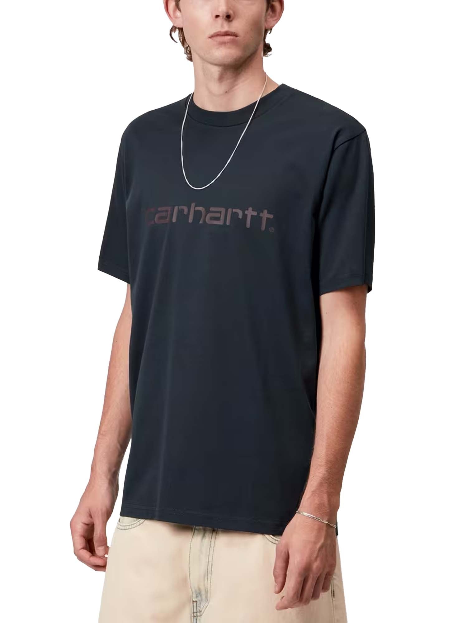 Carhartt Wip S/S Script T-Shirt Blu