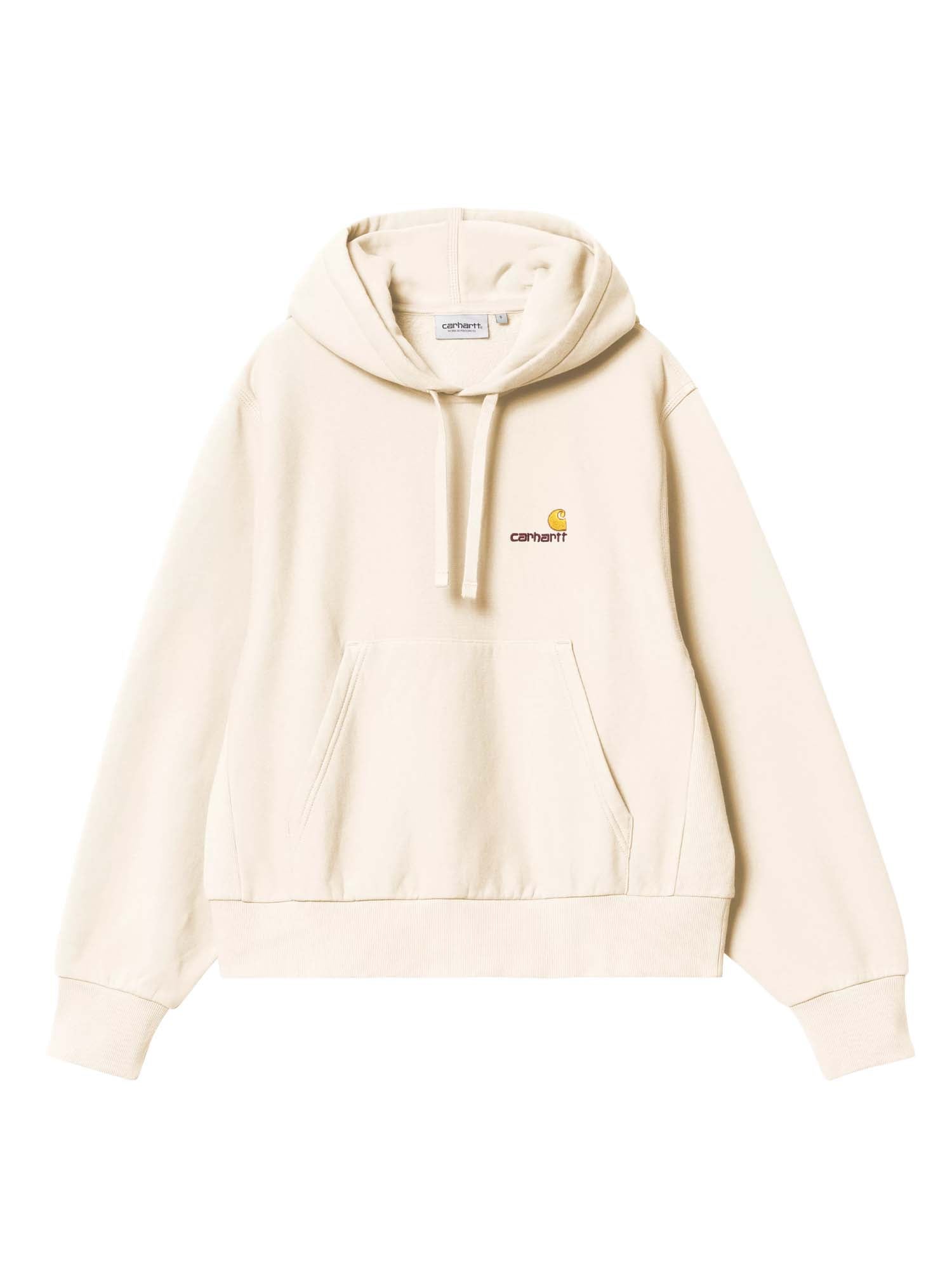 Carhartt Wip W' Hooded American Script Sweatshirt Bianco