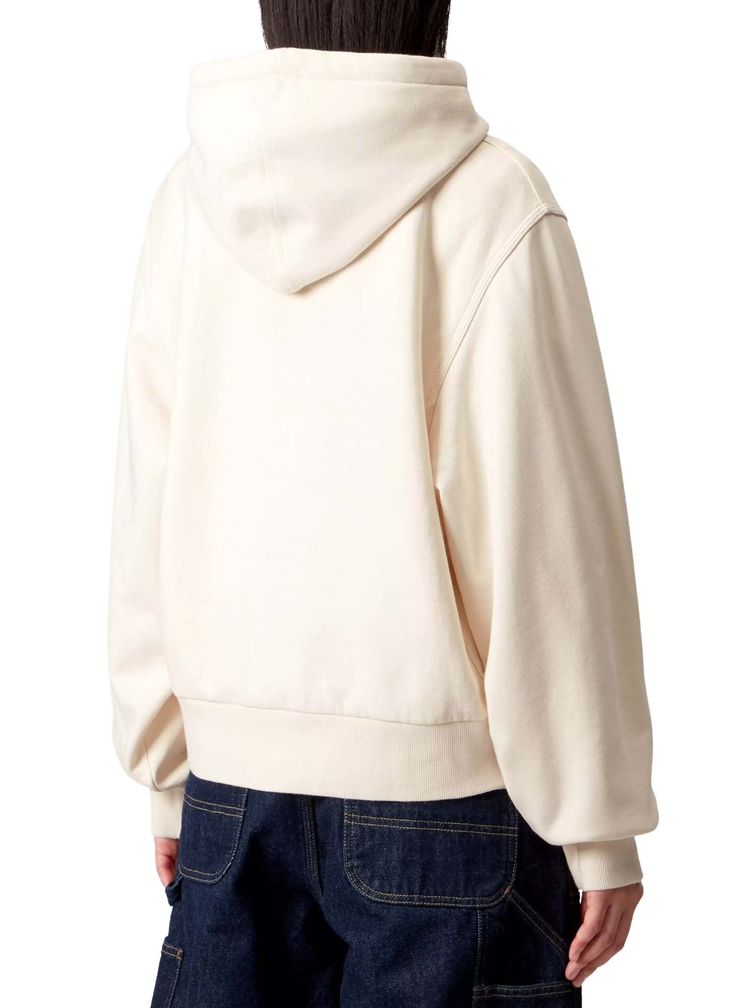 Carhartt Wip W' Hooded American Script Sweatshirt Bianco