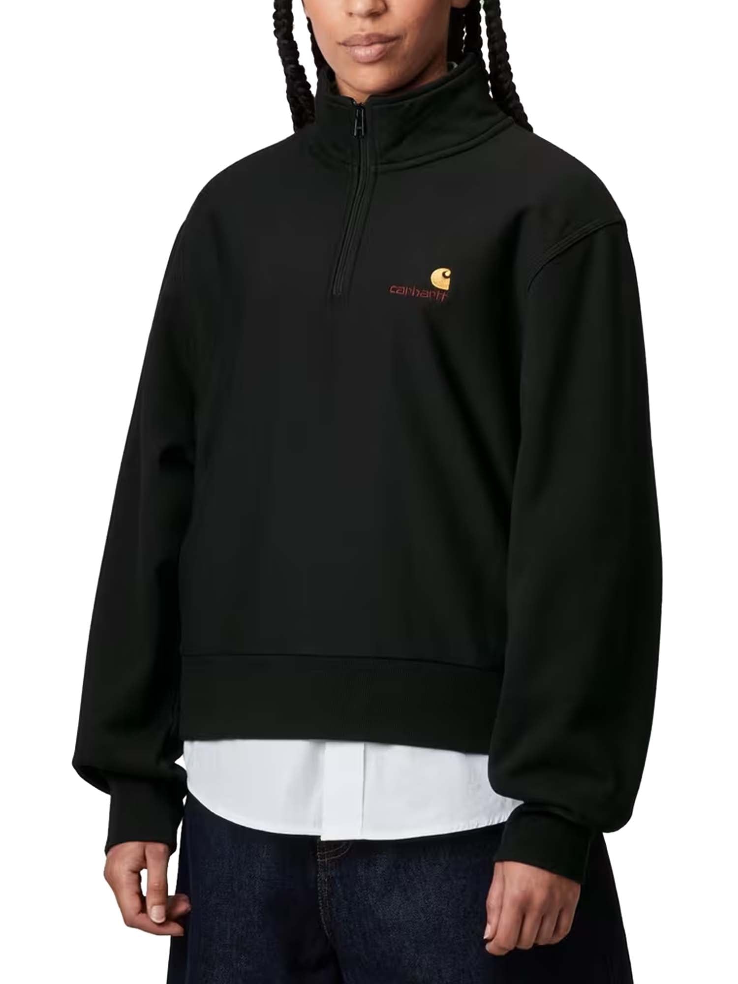 Carhartt Wip W' American Script High Neck Sweatshirt Nero