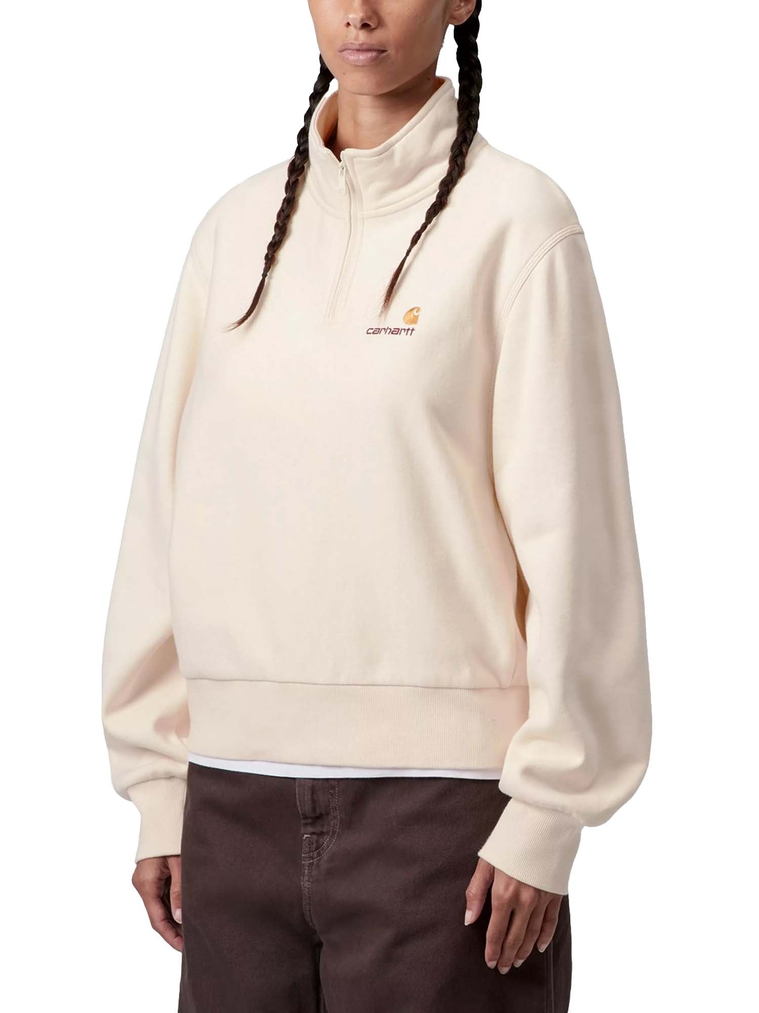 Carhartt Wip W' American Script High Neck Sweatshirt Bianco