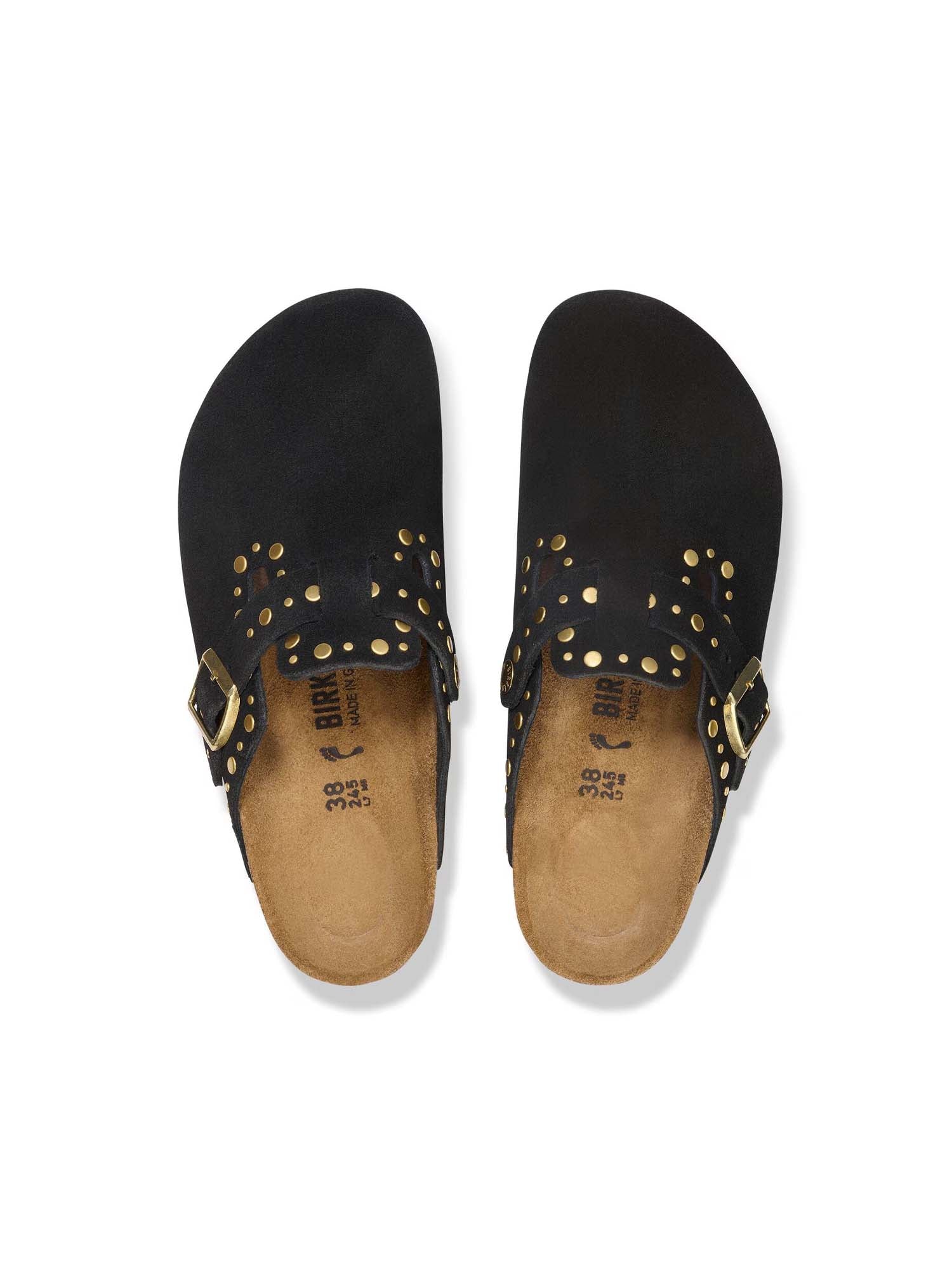 Birkenstock Boston Rivets (Pelle scamosciata) Nero