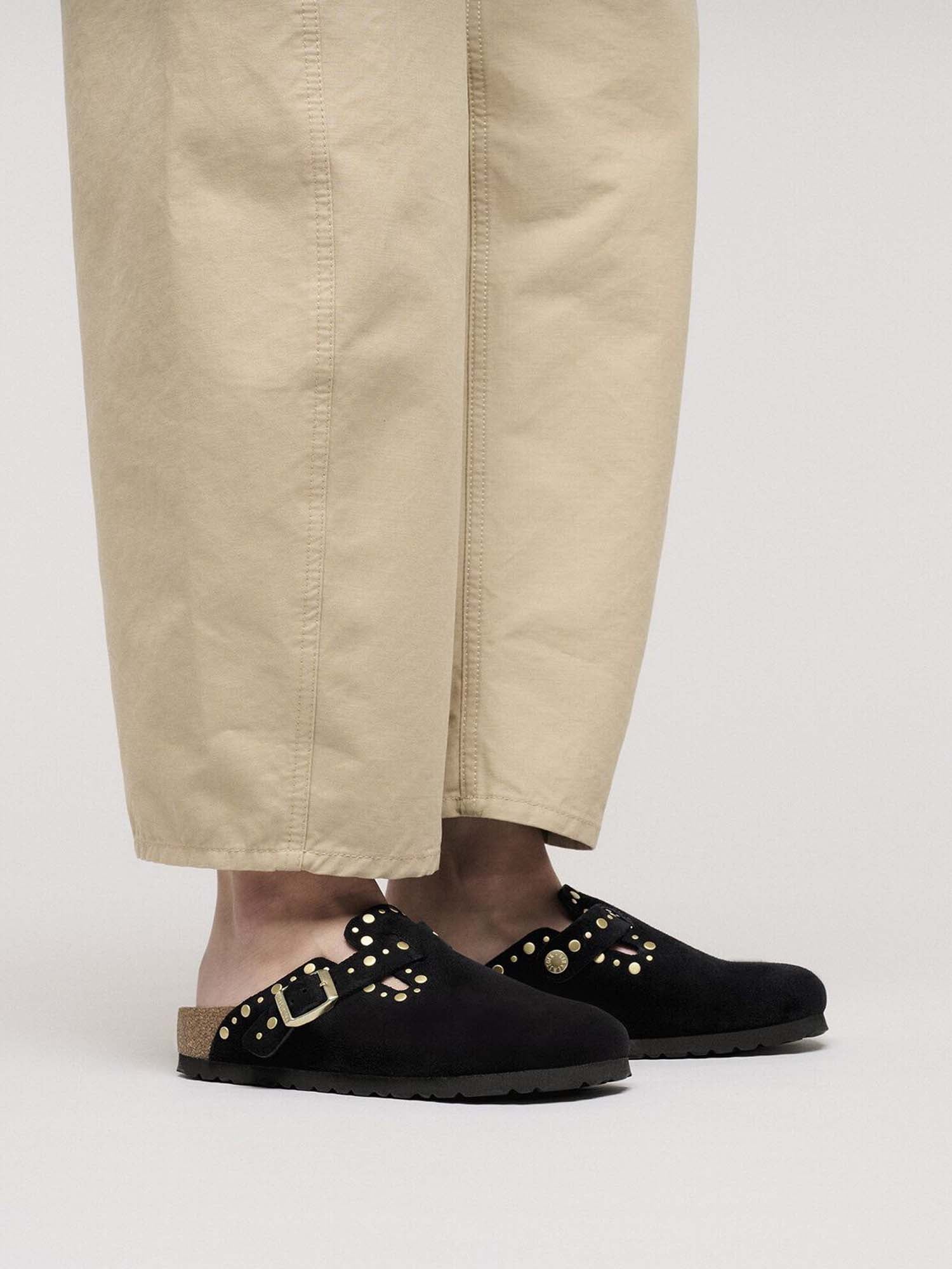 Birkenstock Boston Rivets (Pelle scamosciata) Nero