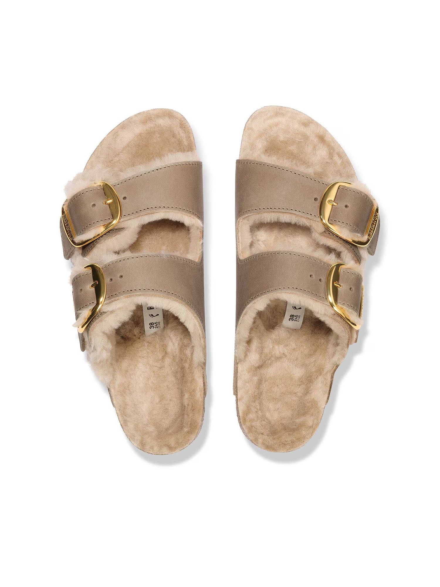 Birkenstock Arizona Big Buckle Shearling (Pelle oliata) Marrone