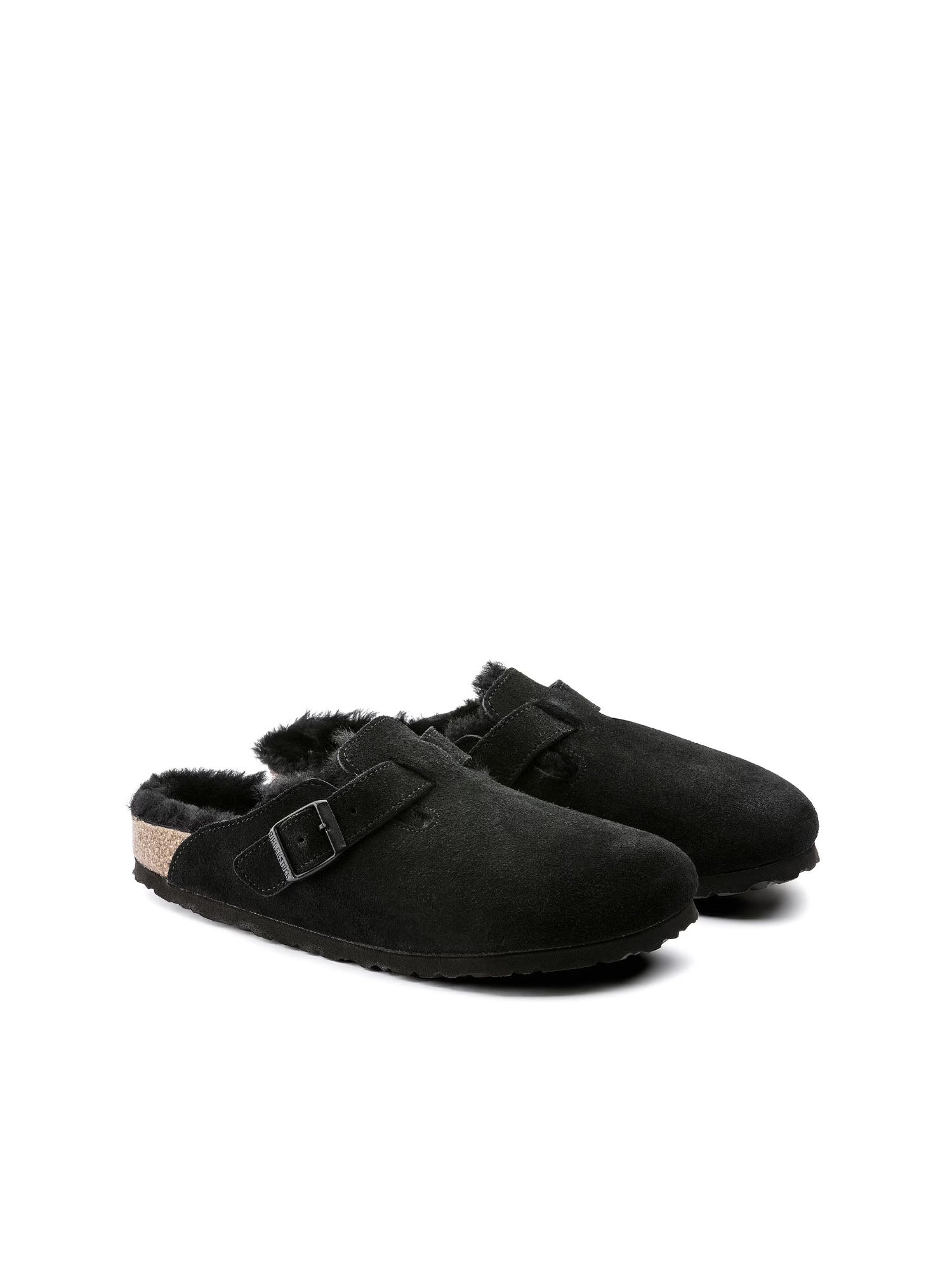 Birkenstock Boston pelliccia di agnello Nero