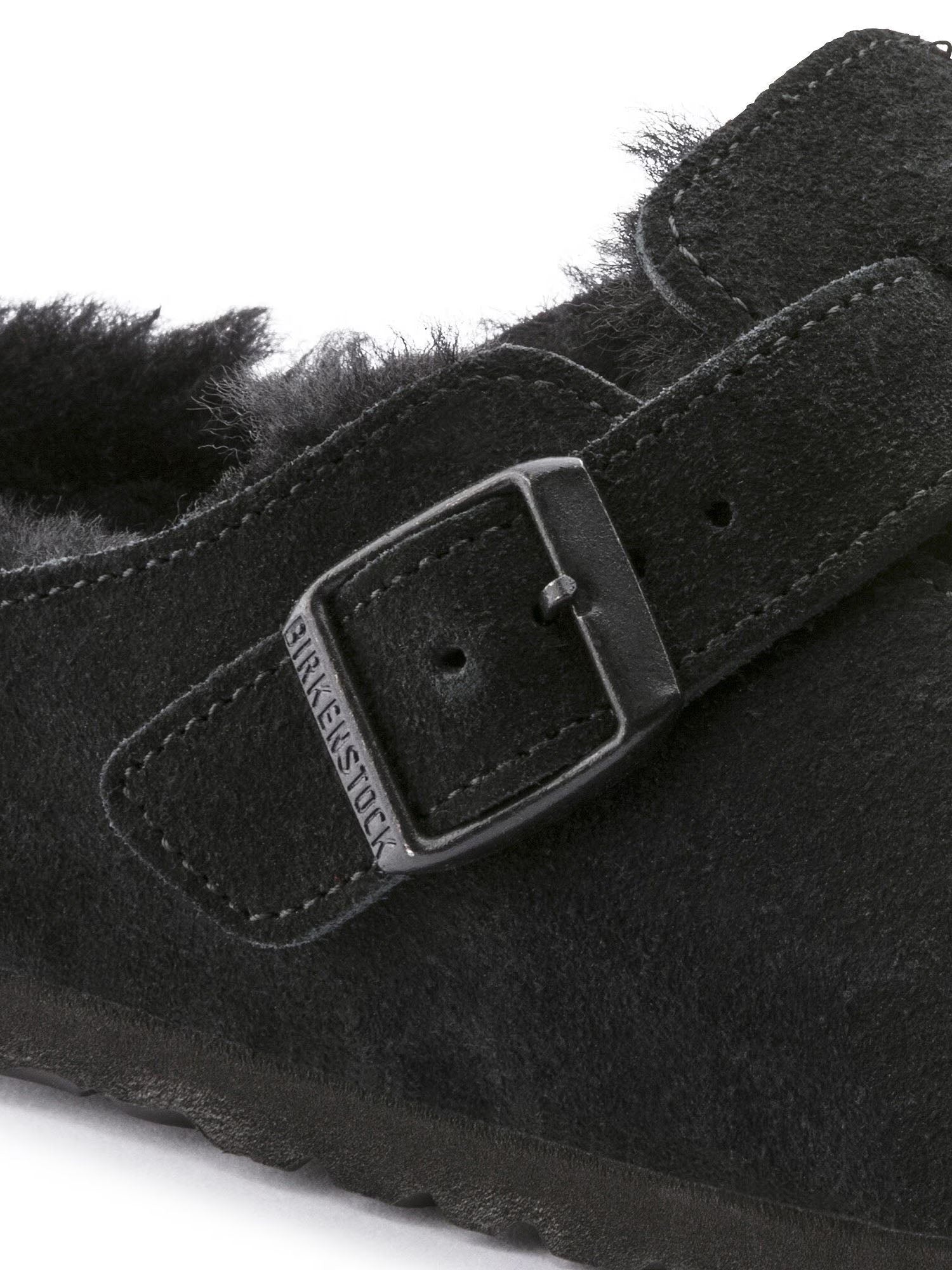 Birkenstock Boston pelliccia di agnello Nero