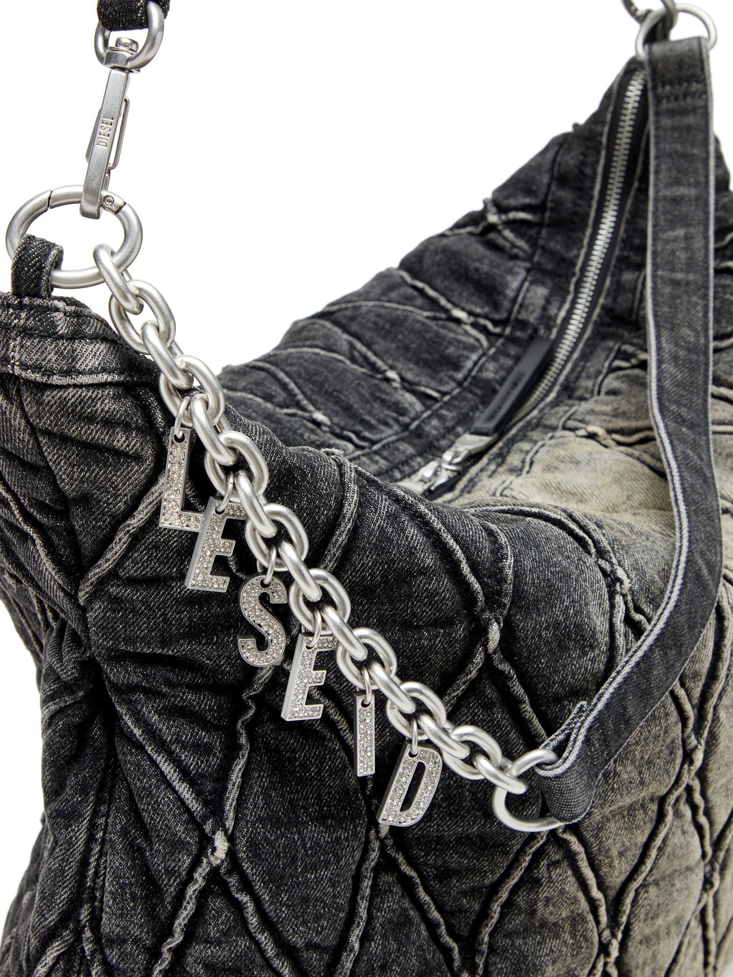 Diesel Charm D Hobo Shoulder Bag Nero