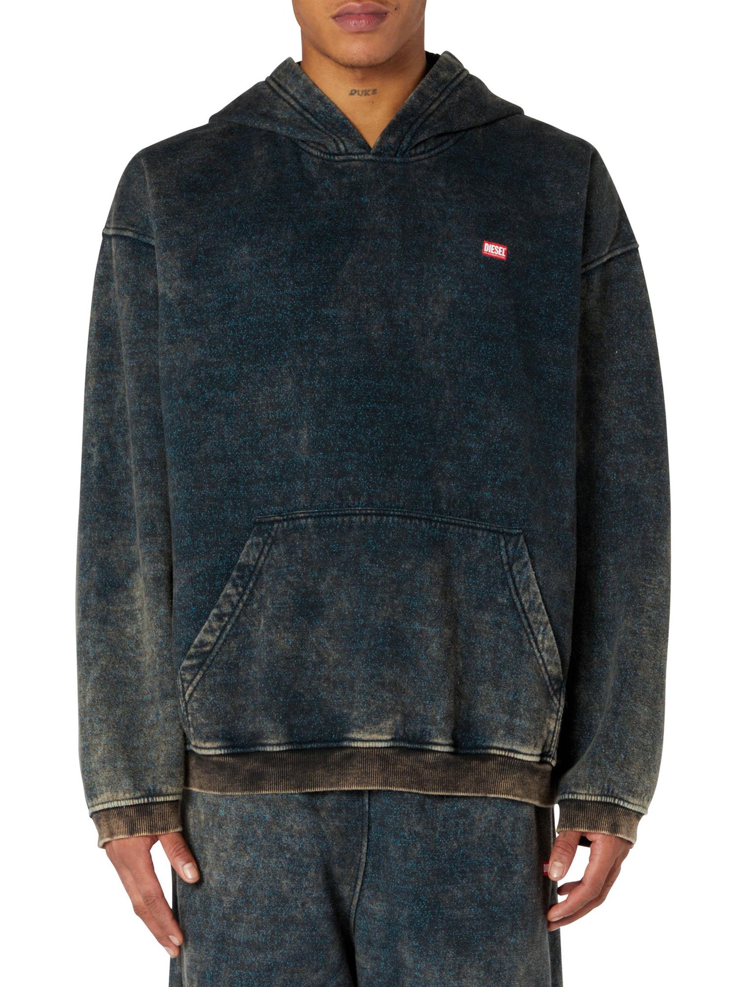 Diesel Felpa Con Tasca Uomo Nero