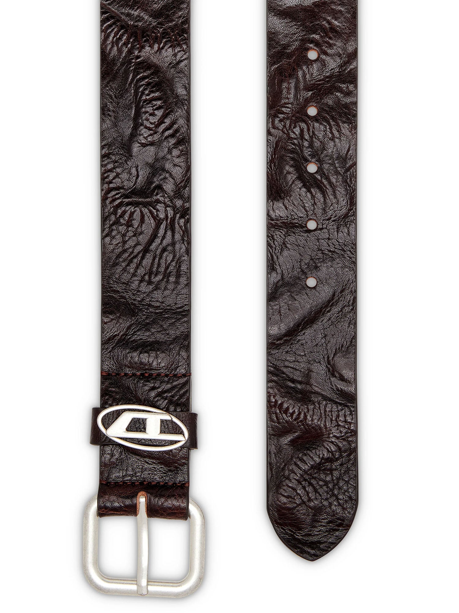Diesel Oval D Logo B 1Dr Loop Belt Marrone