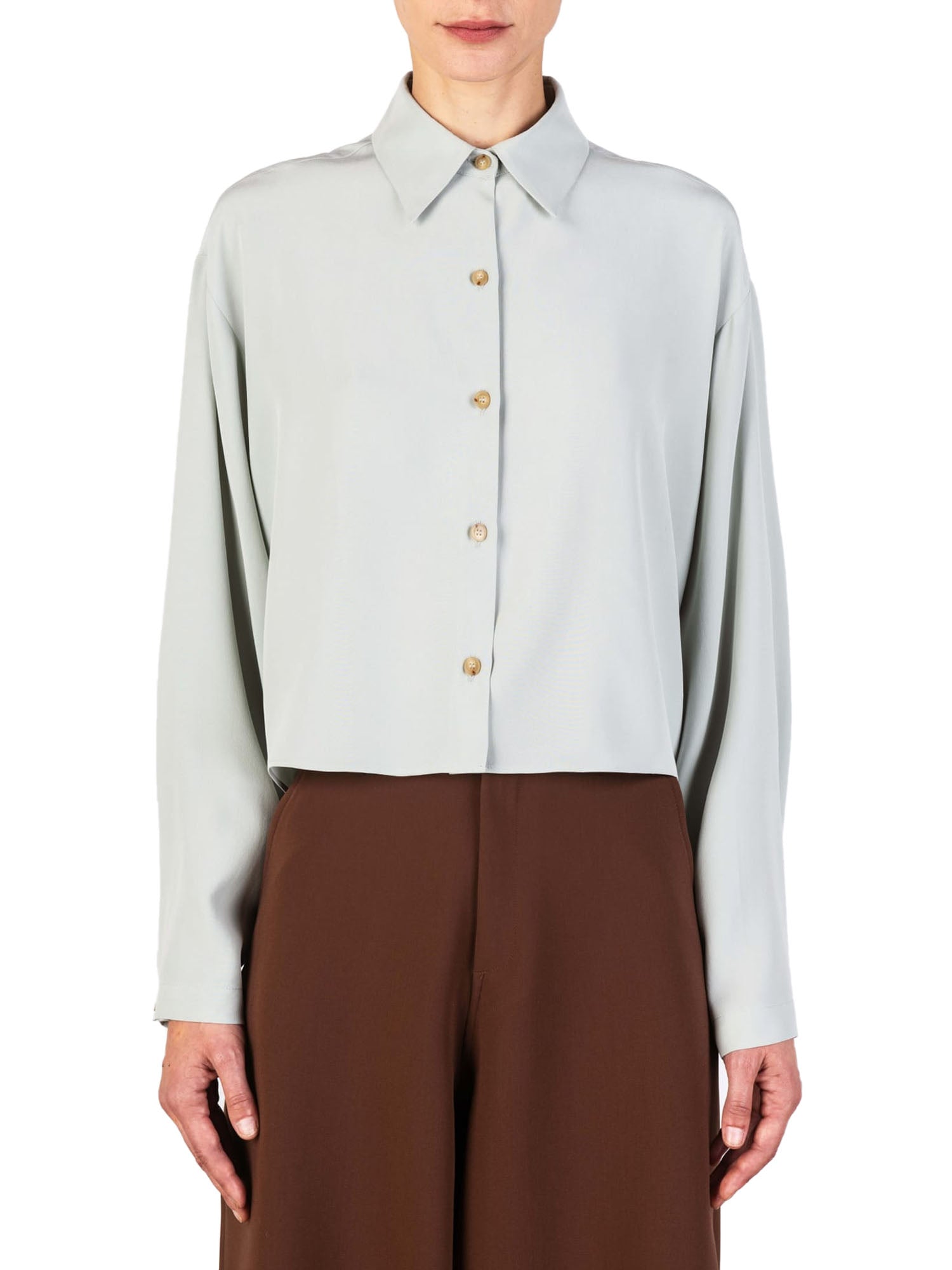 Alysi Camicia Crepe De Chine Bianco