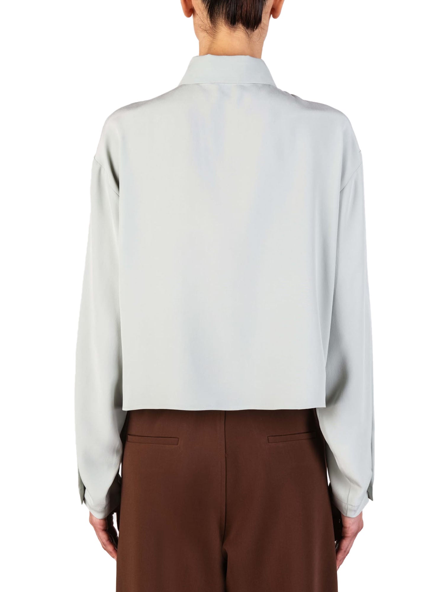 Alysi Camicia Crepe De Chine Bianco
