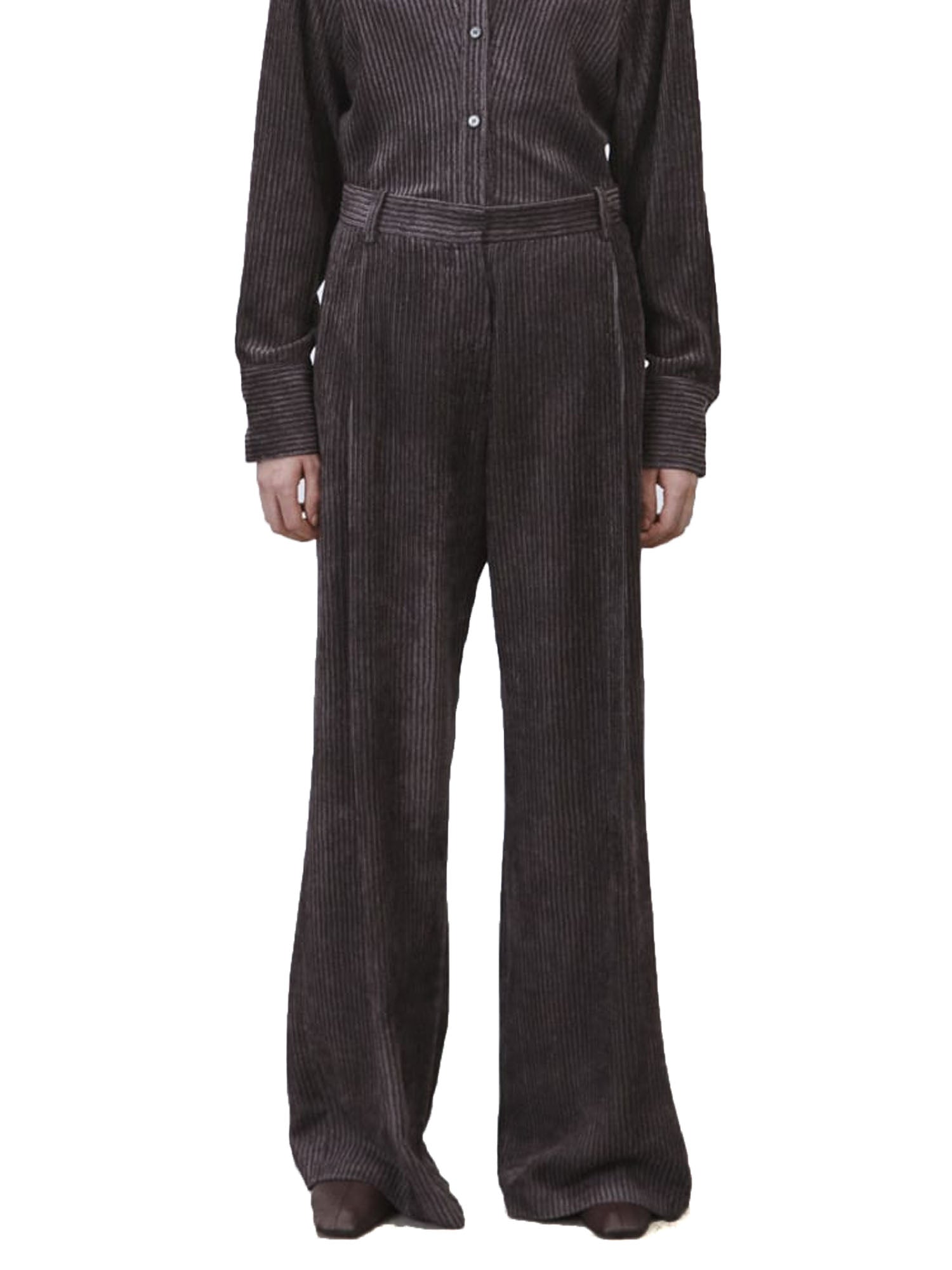 Alysi Pantalone Velvet Stripes Grigio