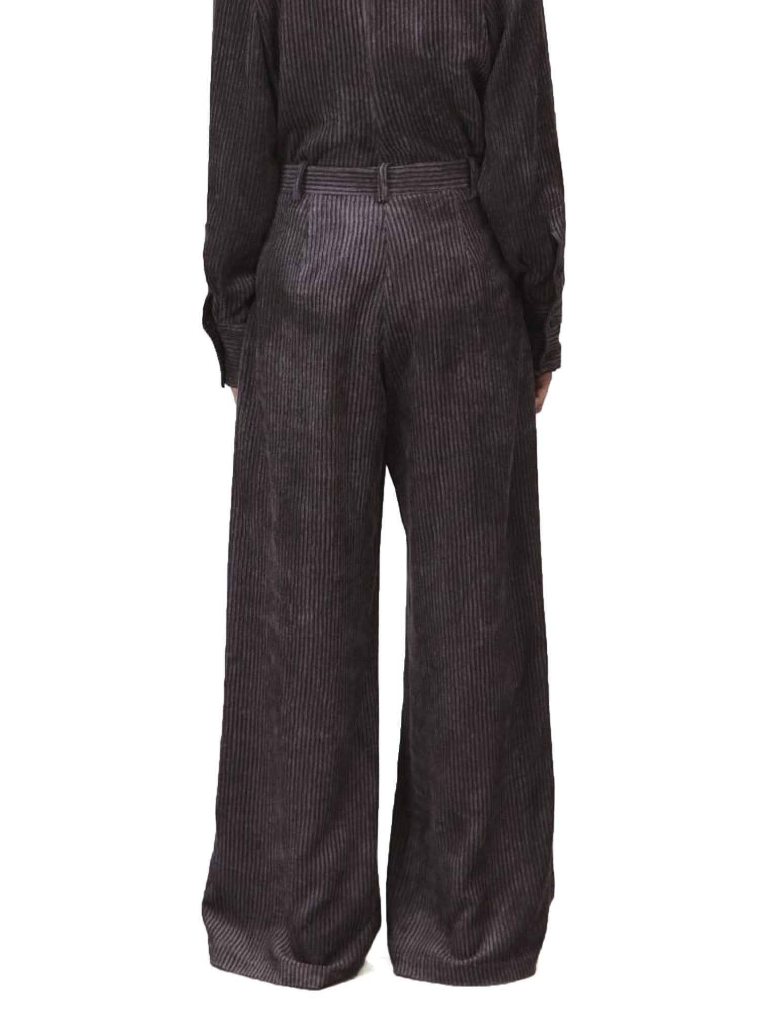 Alysi Pantalone Velvet Stripes Grigio