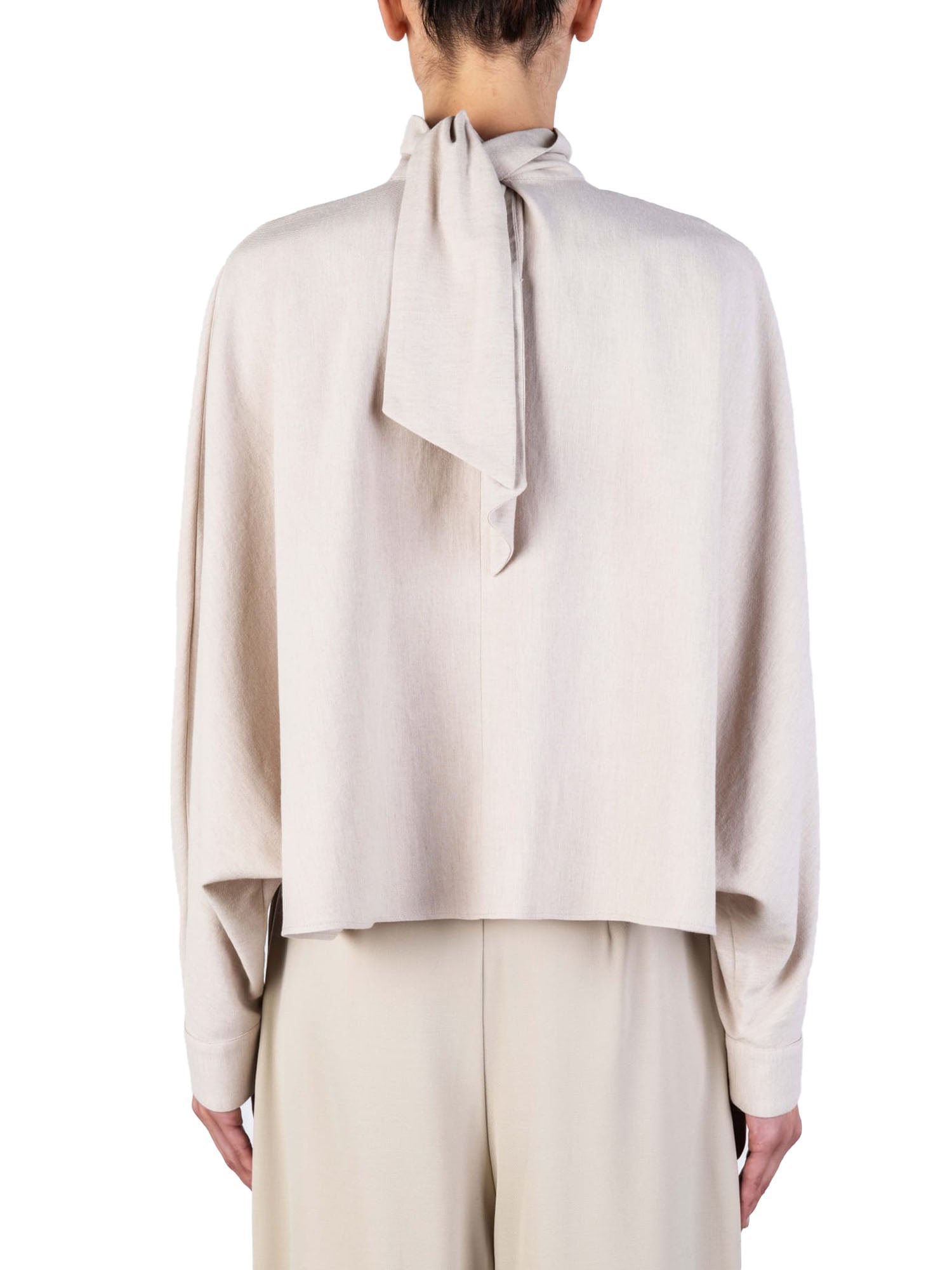 Alysi Blusa Light Flan Collo Foulard Beige