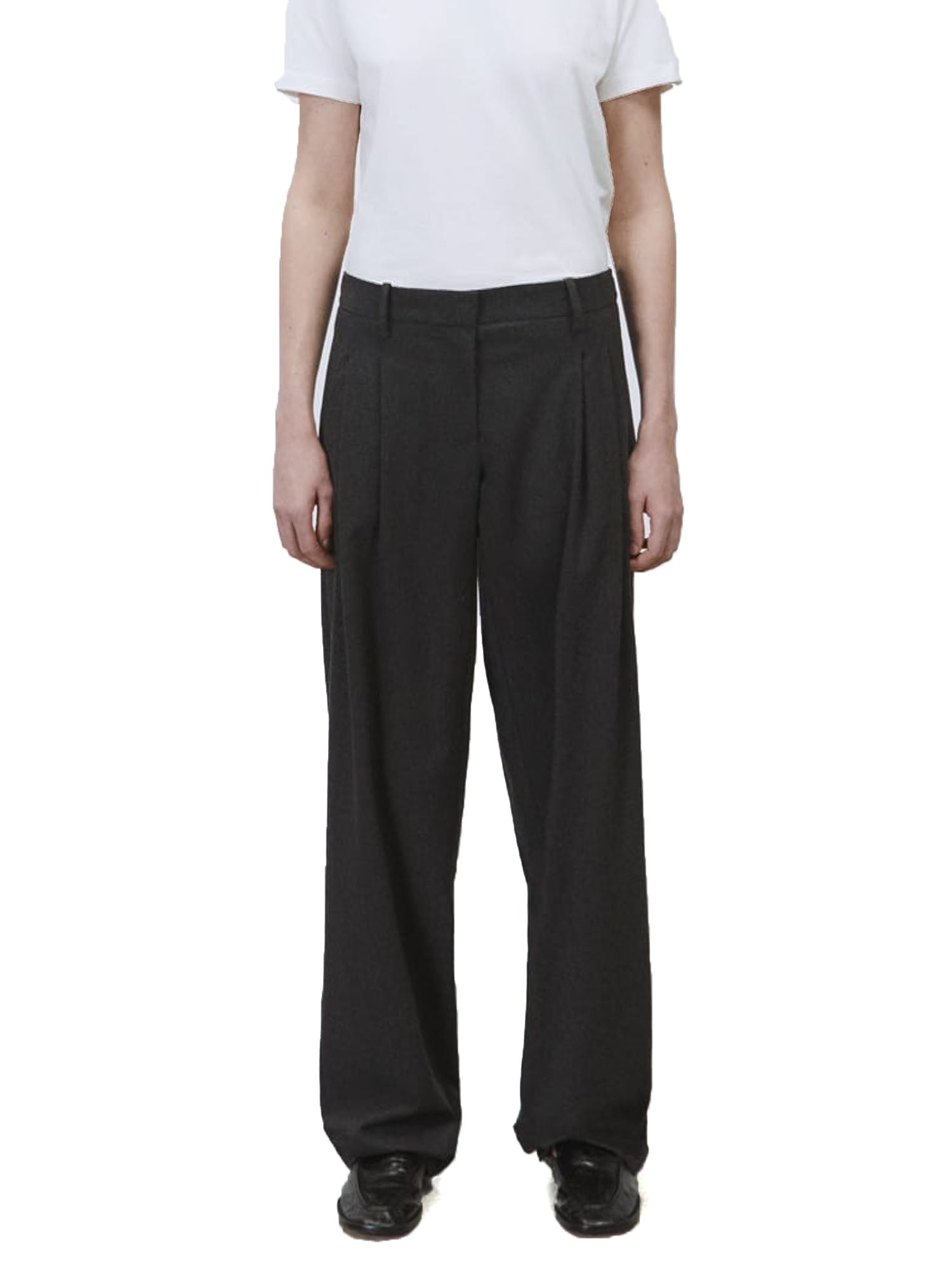 Alysi Pantalone Flanella Carrot Grigio