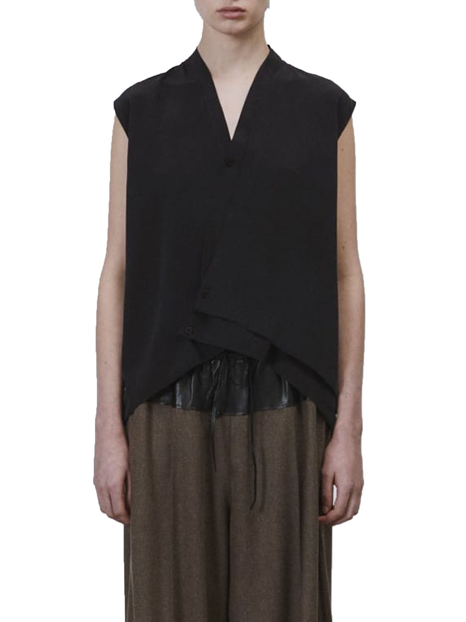 Alysi Blusa Crepe De Chine Nero