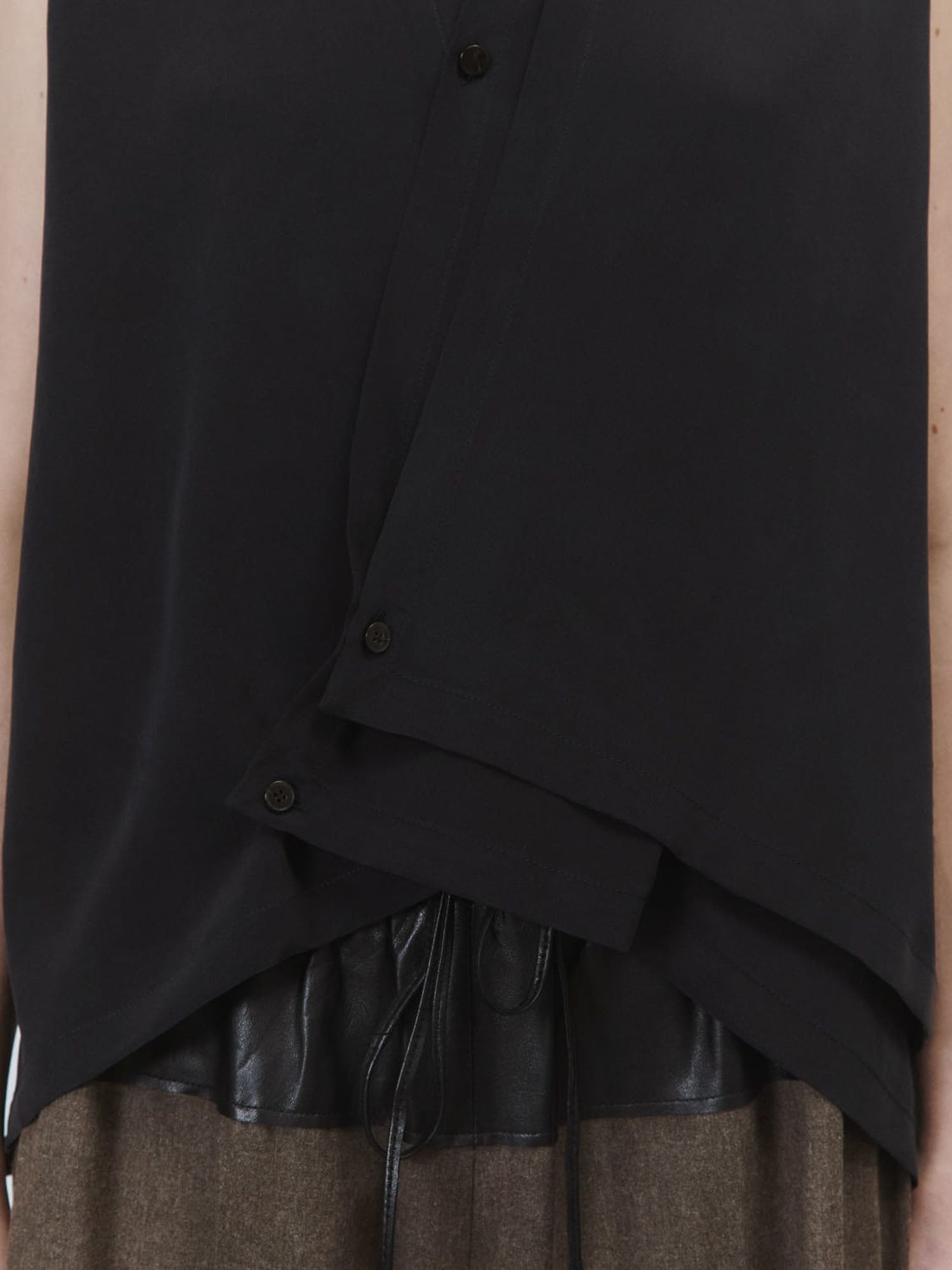 Alysi Blusa Crepe De Chine Nero