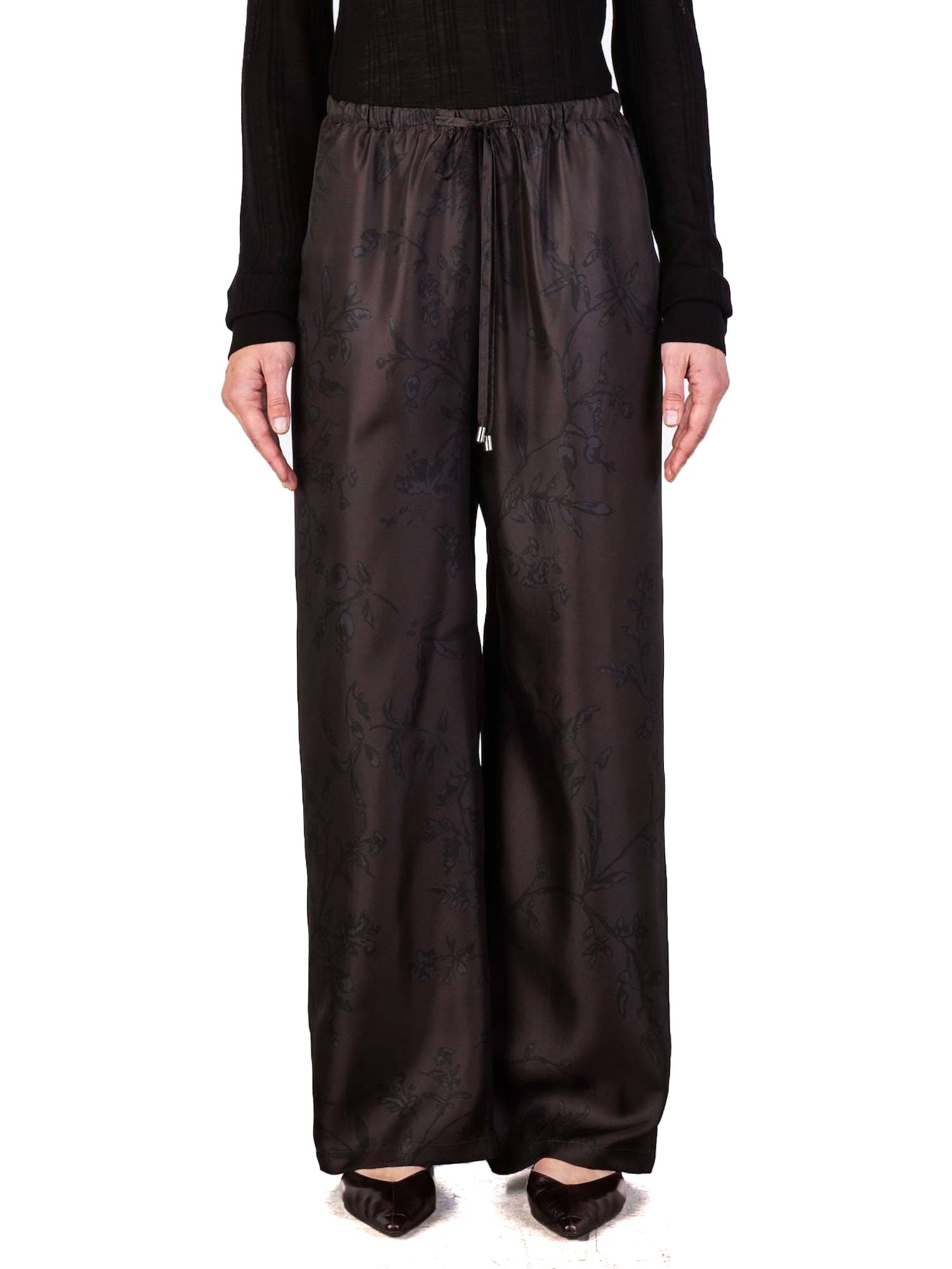 Alysi Pantalone Flower Marrone