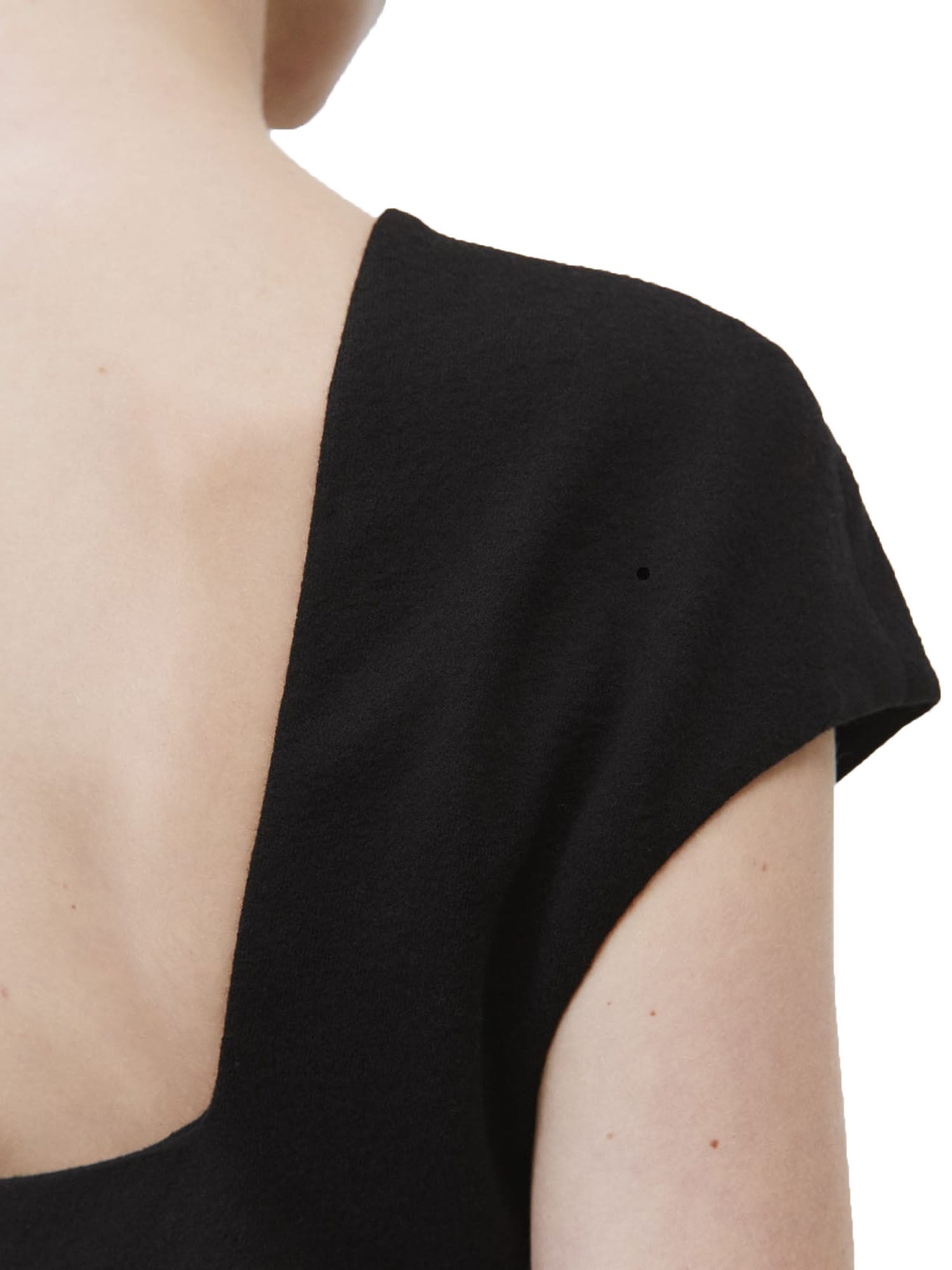 Alysi Abito Wool Stretch Assimetrico Nero