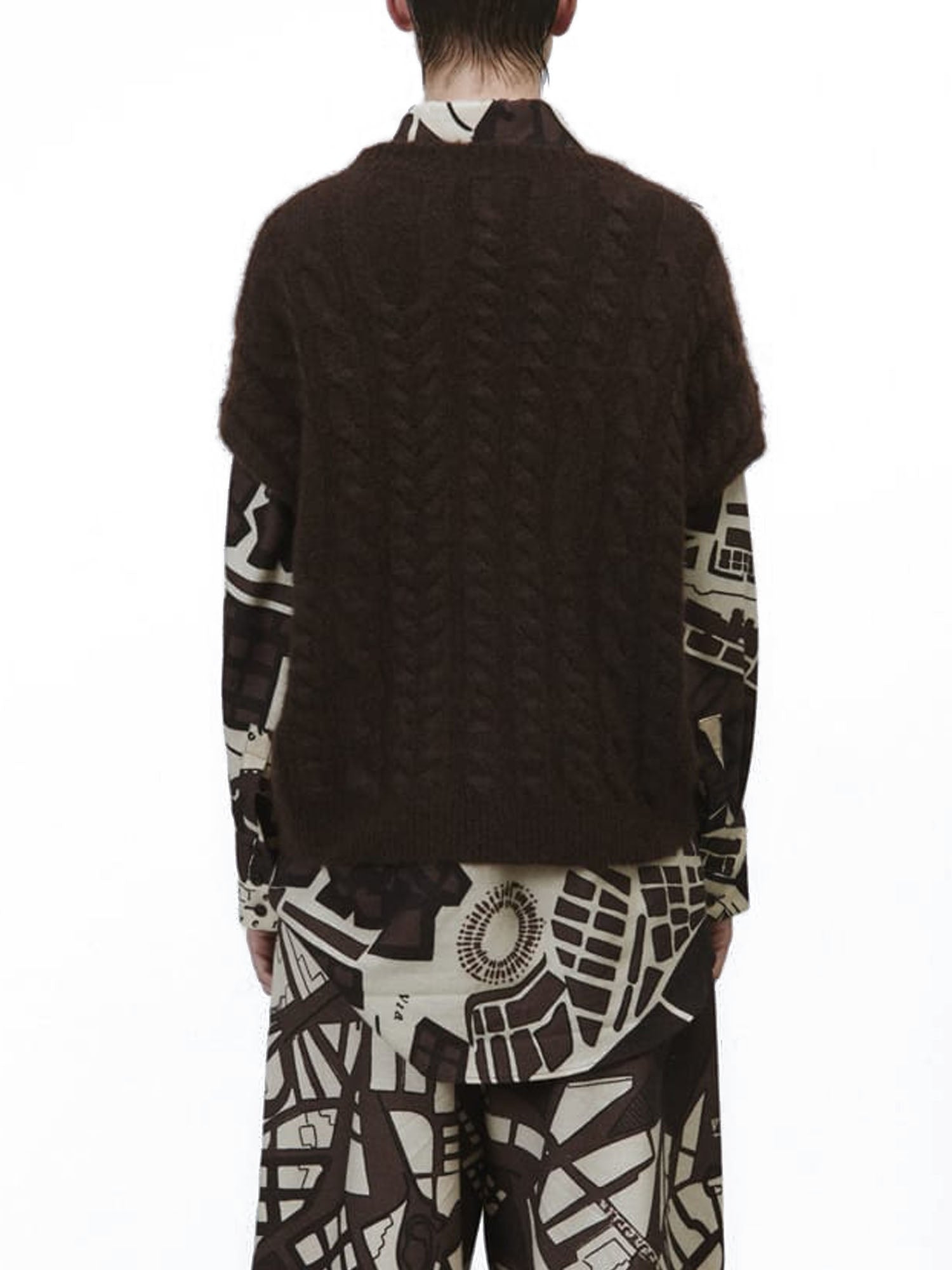 Alysi Maglia Super Mohair Gilet Marrone