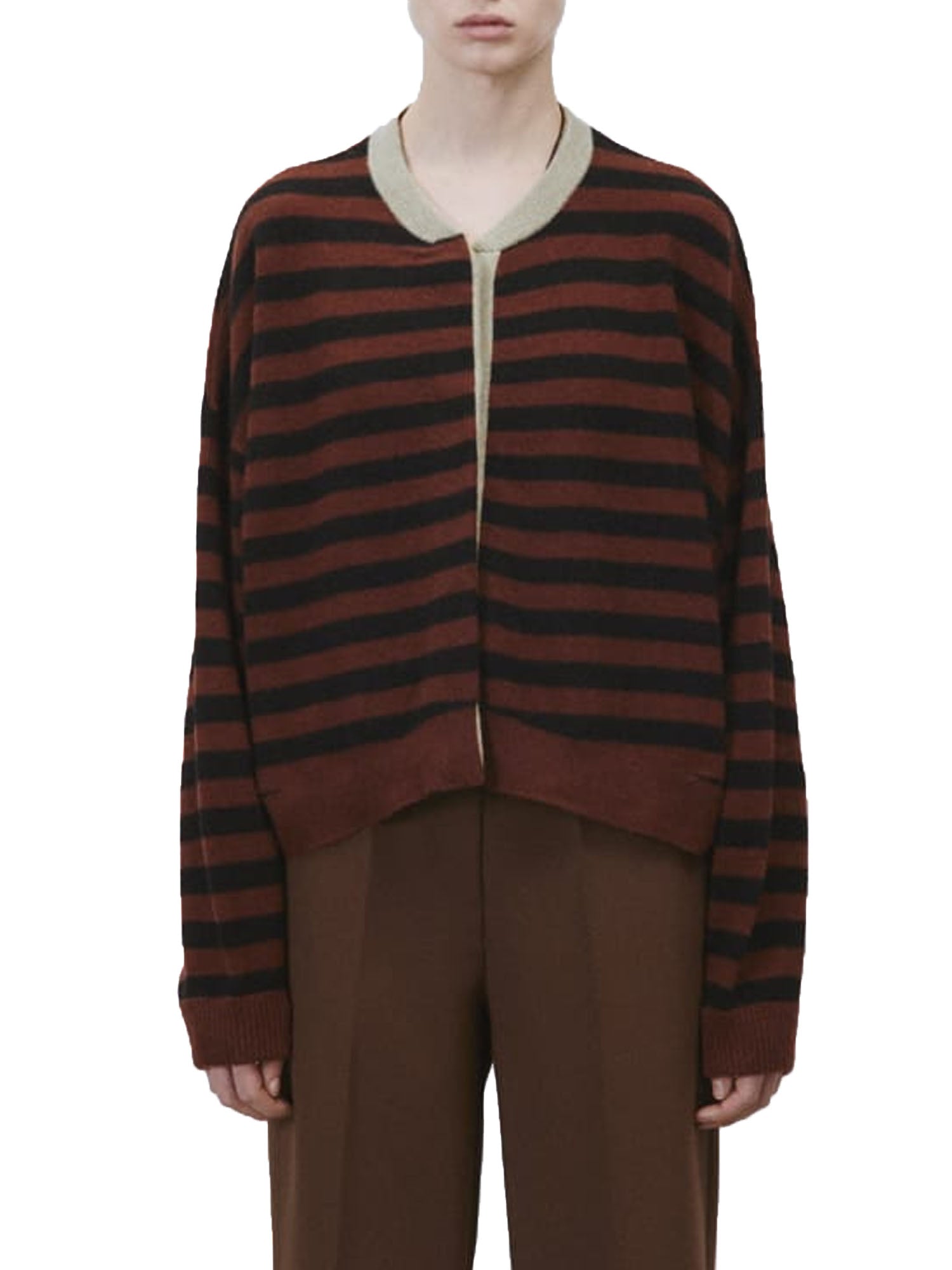 Alysi Cardigan Knit Wool Bomber Rosso
