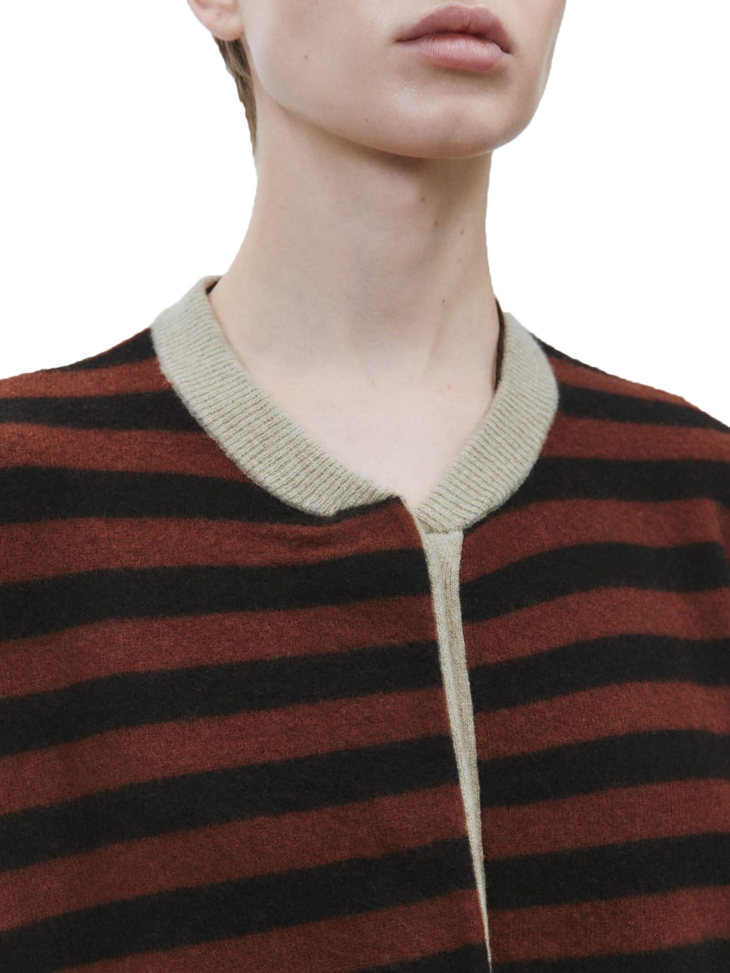 Alysi Cardigan Knit Wool Bomber Rosso