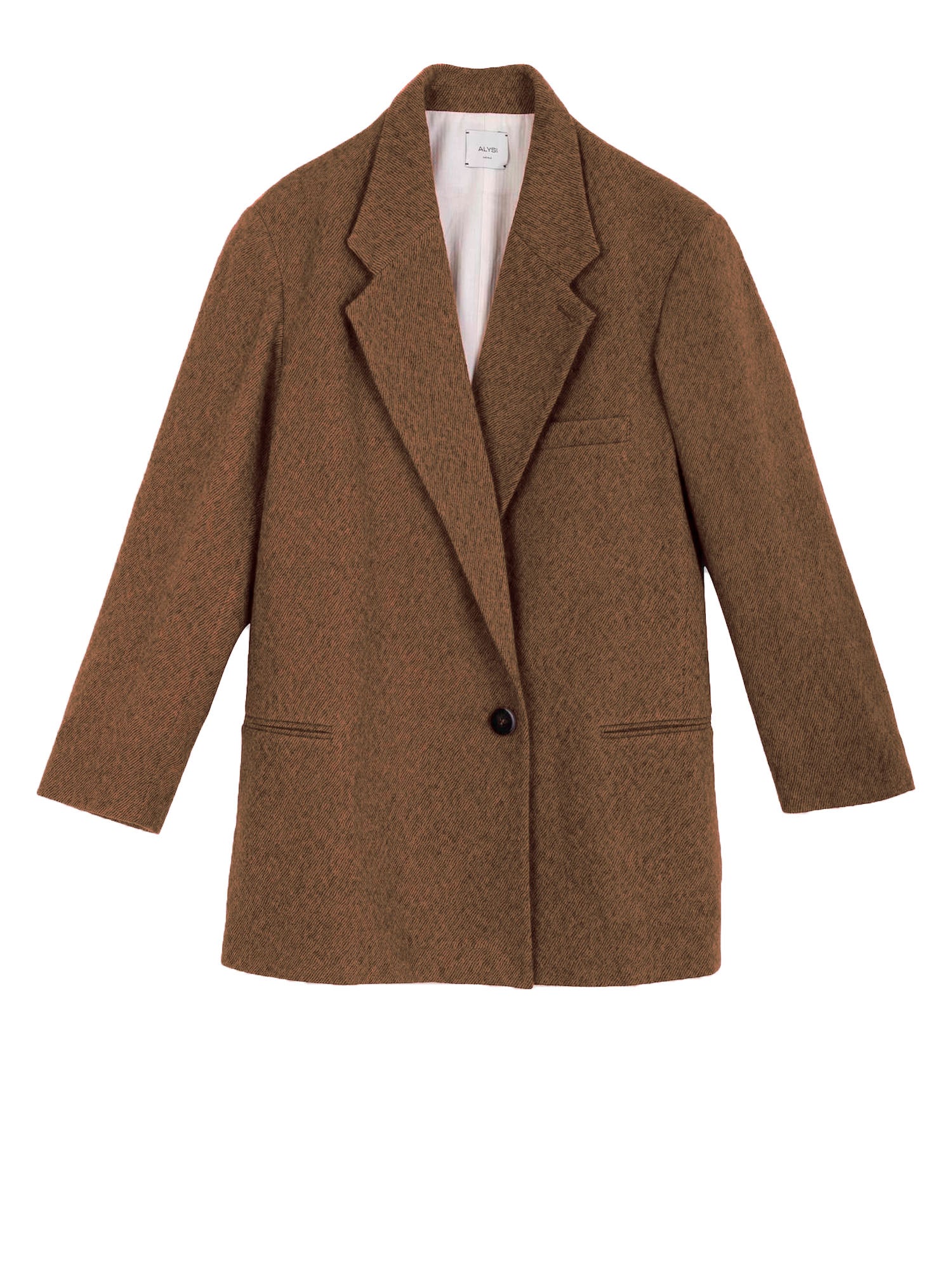 Alysi Blazer Diagonal Coat Marrone
