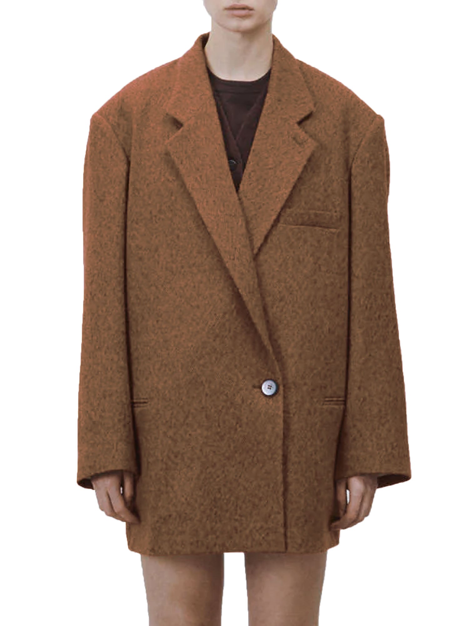 Alysi Blazer Diagonal Coat Marrone