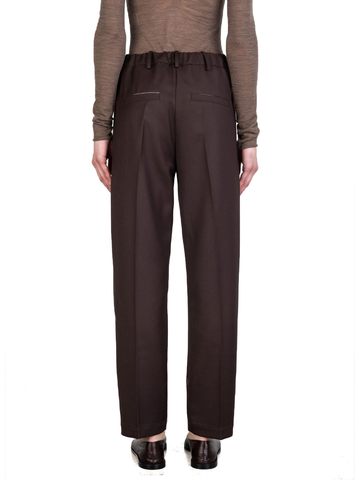 Alysi Pantalone Poly Wool Marrone