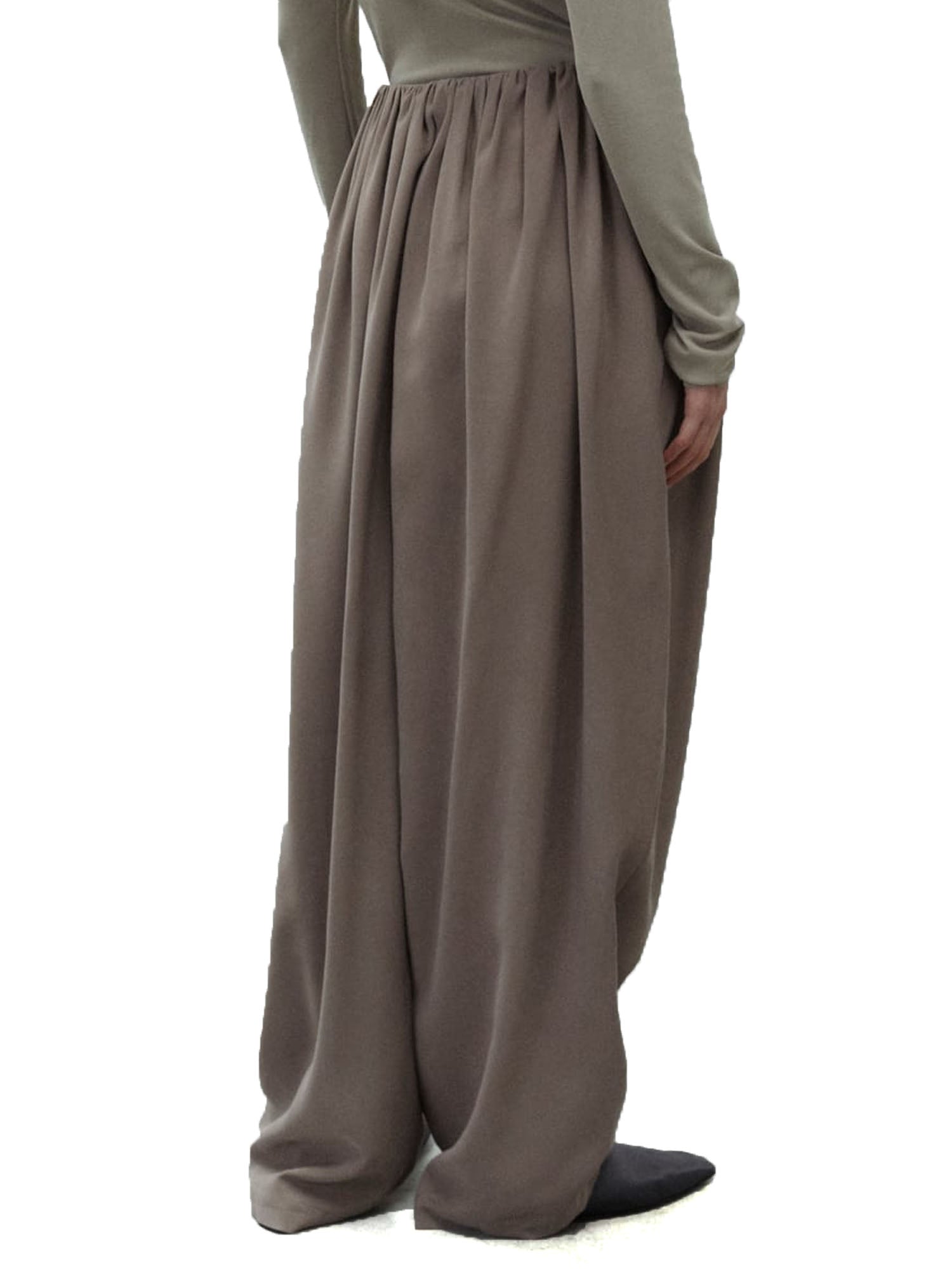 Alysi Pantalone Cupro Effect Arricciato Cargo Argento