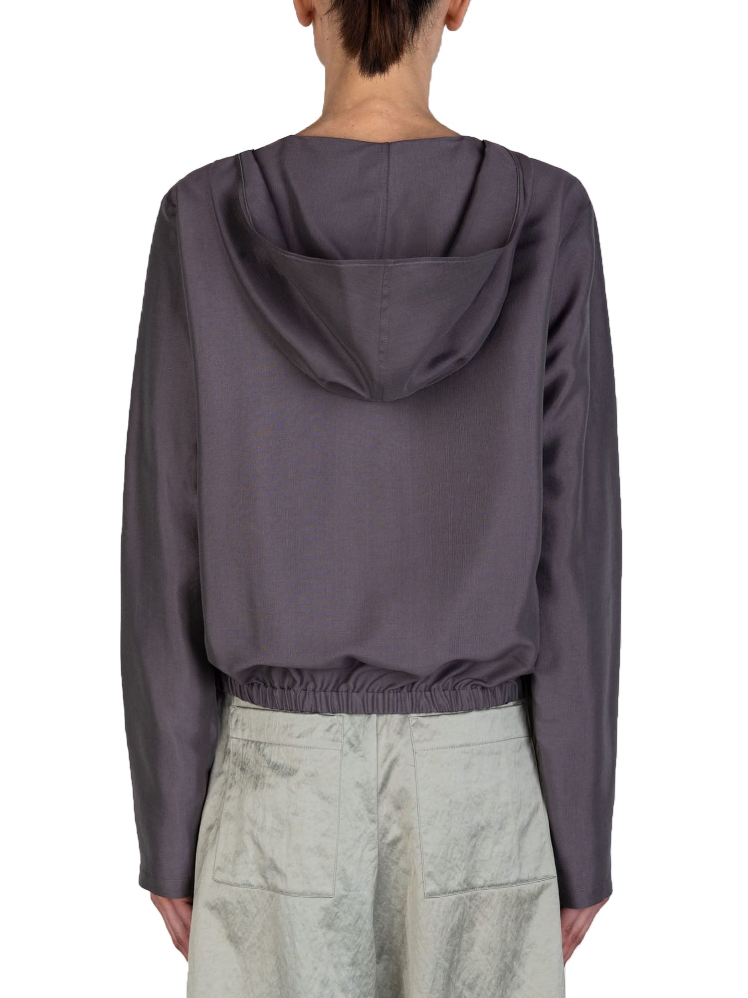 Alysi Blusa Crinkle Silk Grigio
