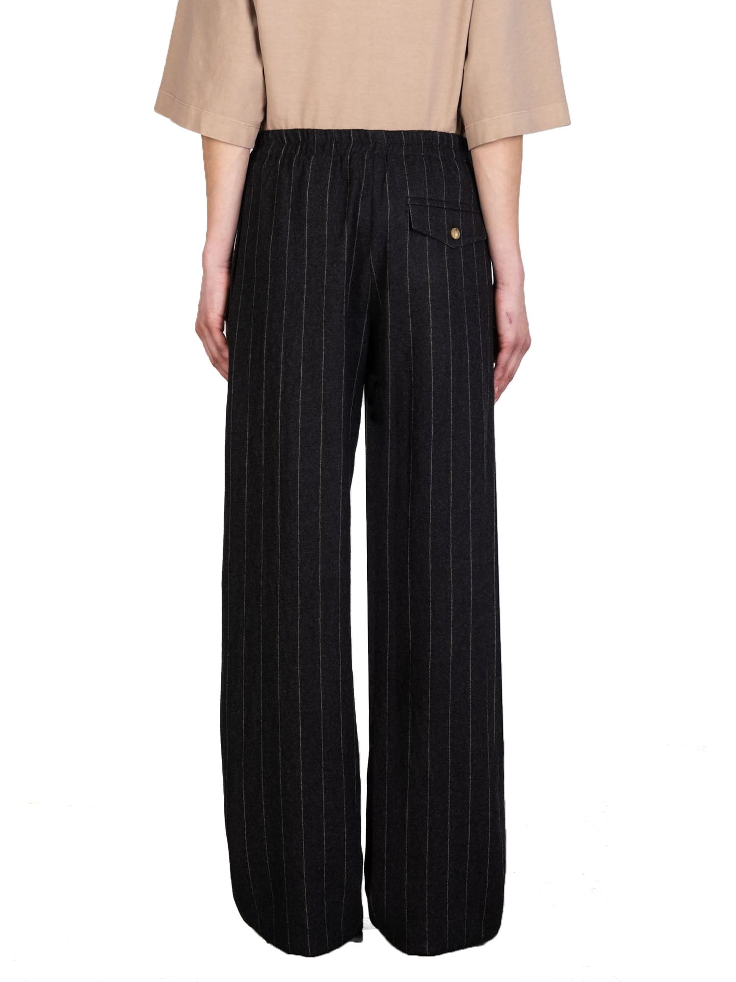 Alysi Pantalone Striped Donna Nero