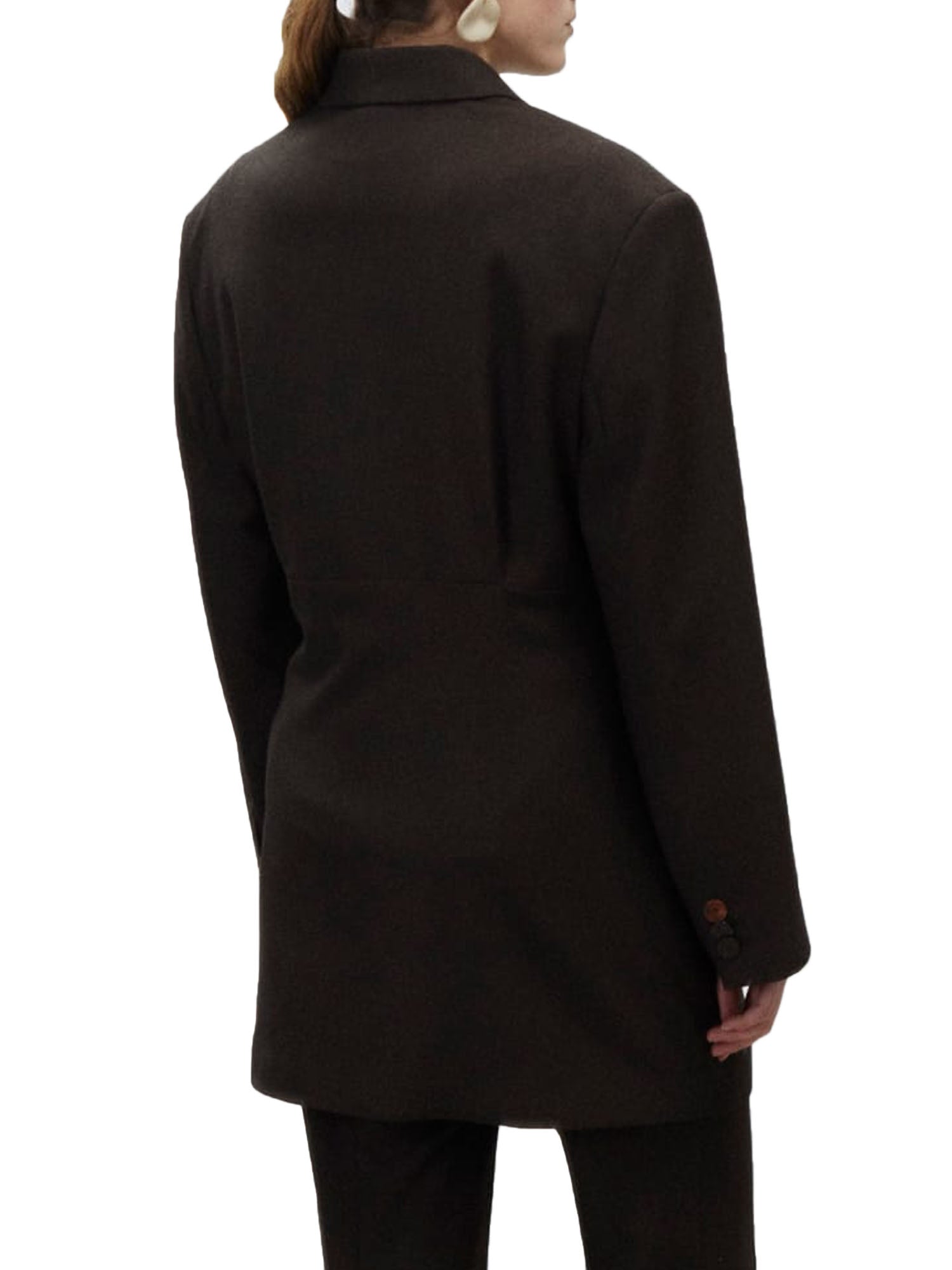 Alysi Giacca Flanella Garzata Donna Marrone