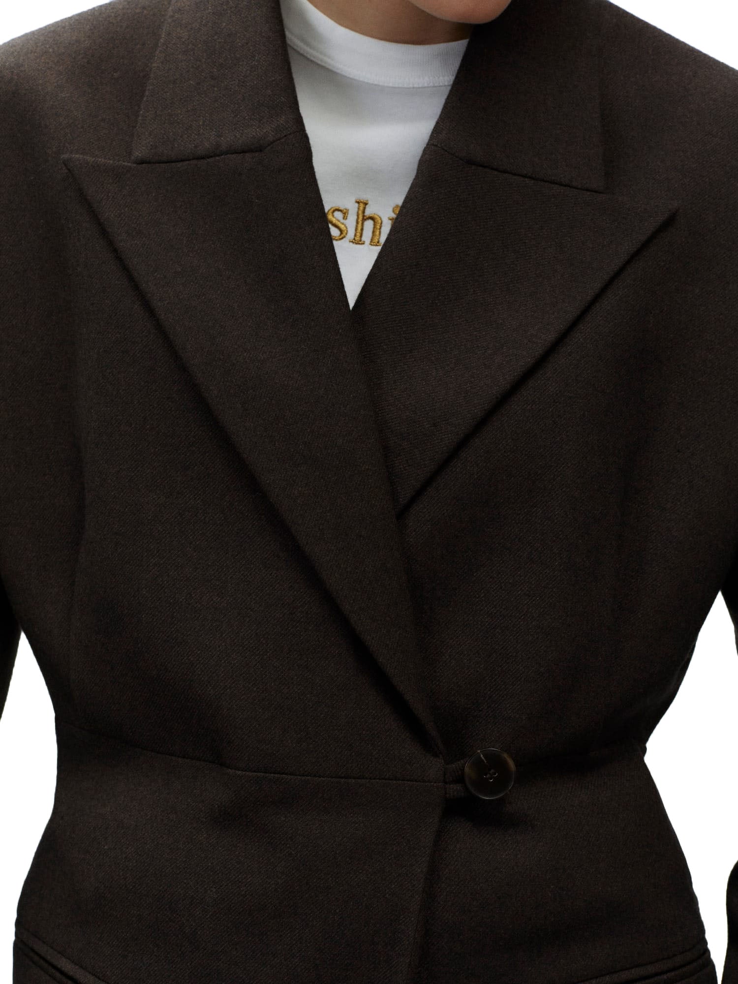 Alysi Giacca Flanella Garzata Donna Marrone