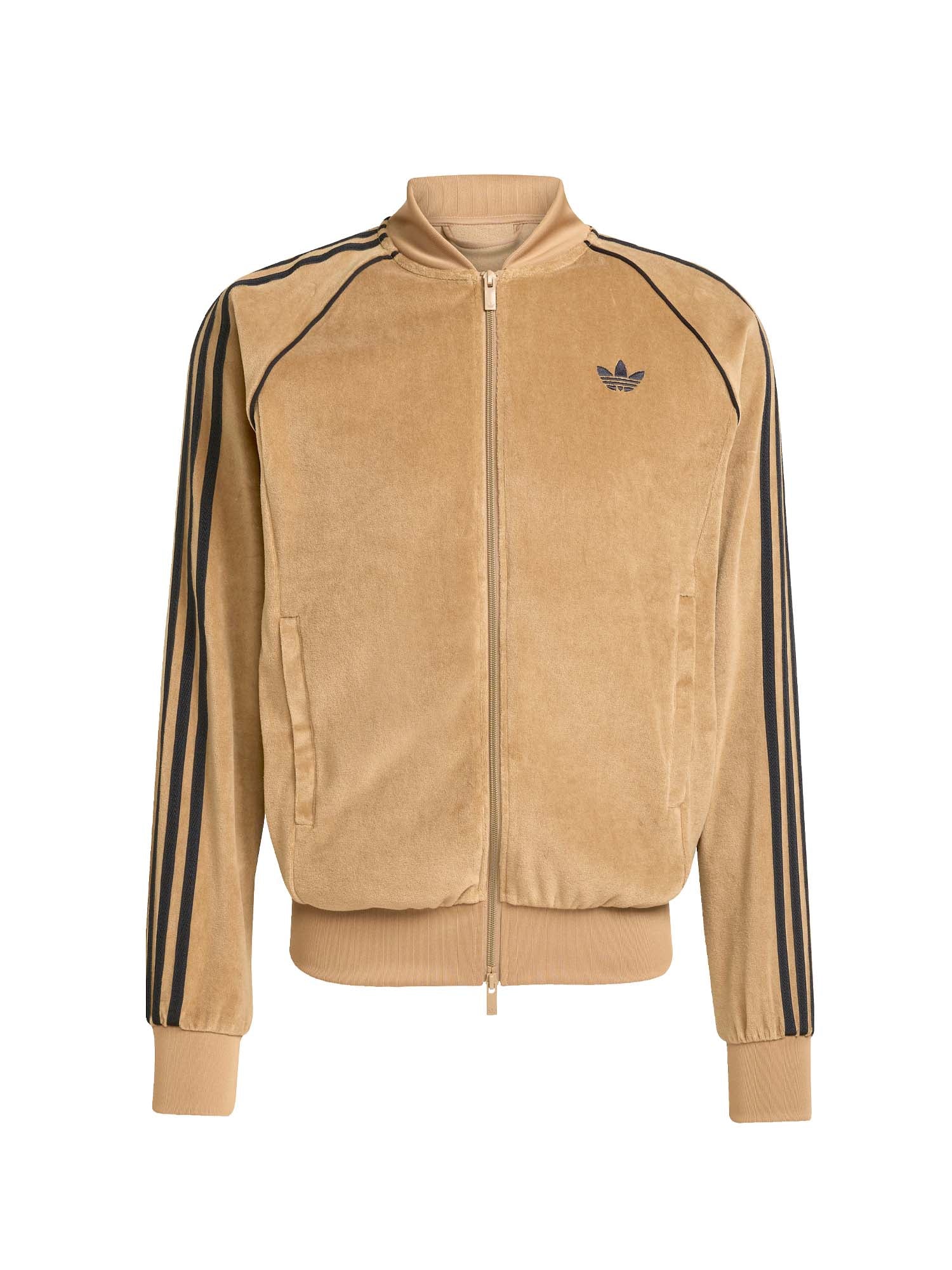 Adidas Giacca da allenamento SST Adicolor in velour Beige
