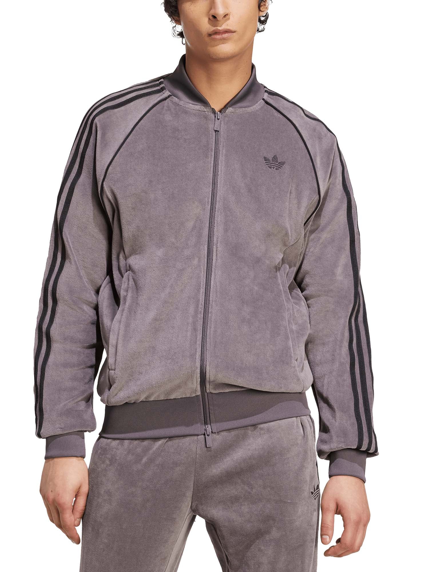 Adidas Giacca da allenamento SST Adicolor in velour Grigio
