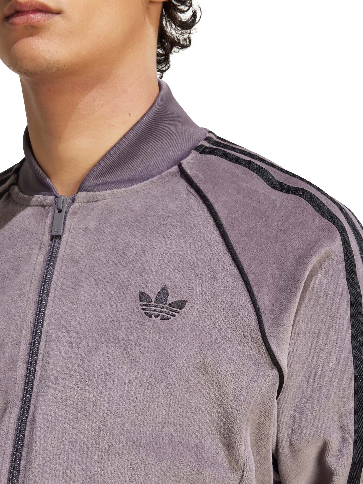 Adidas Giacca da allenamento SST Adicolor in velour Grigio