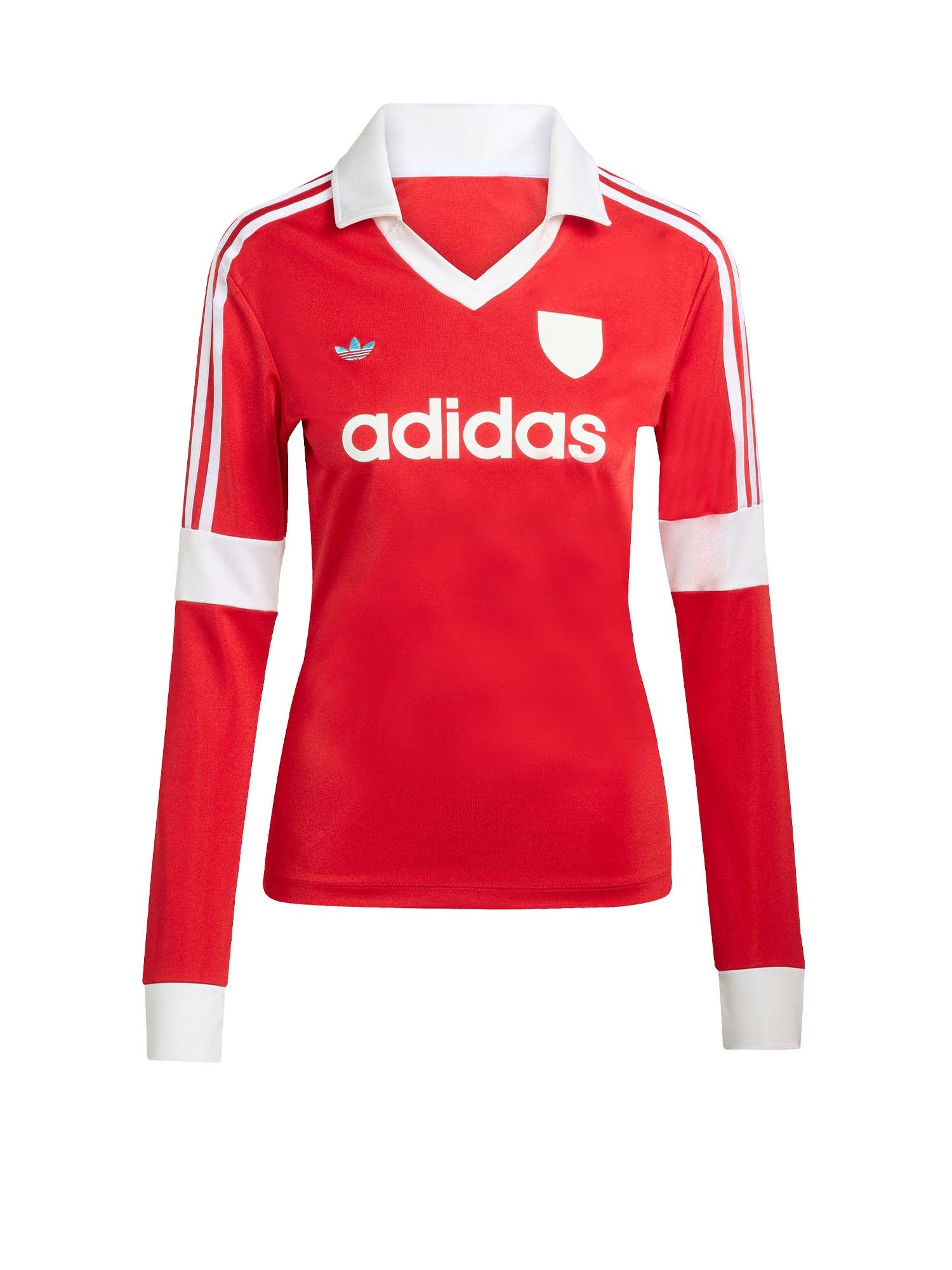Adidas Maglia a maniche lunghe con grafica ispirata al calcio Rosso