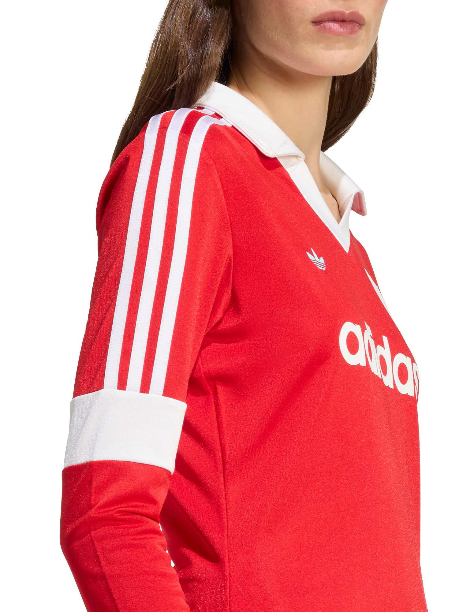 Adidas Maglia a maniche lunghe con grafica ispirata al calcio Rosso