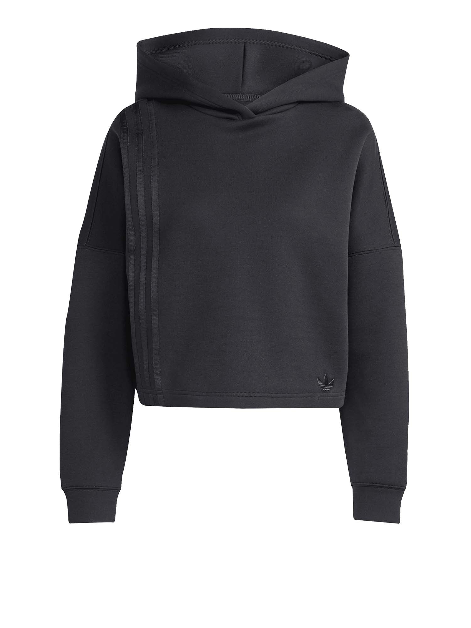 Adidas Felpa con cappuccio a 3 strisce Nero