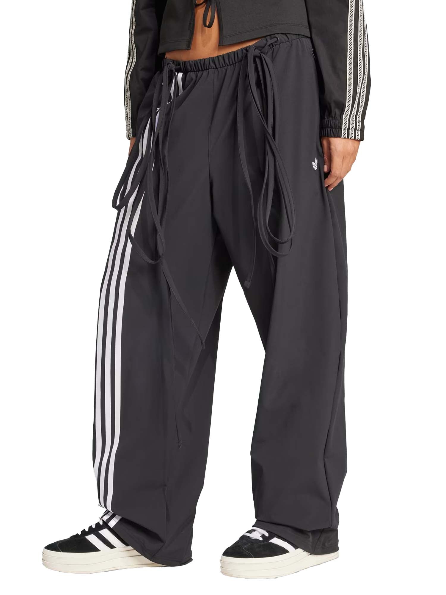 Adidas Pantaloni Ribbon paracadute Nero