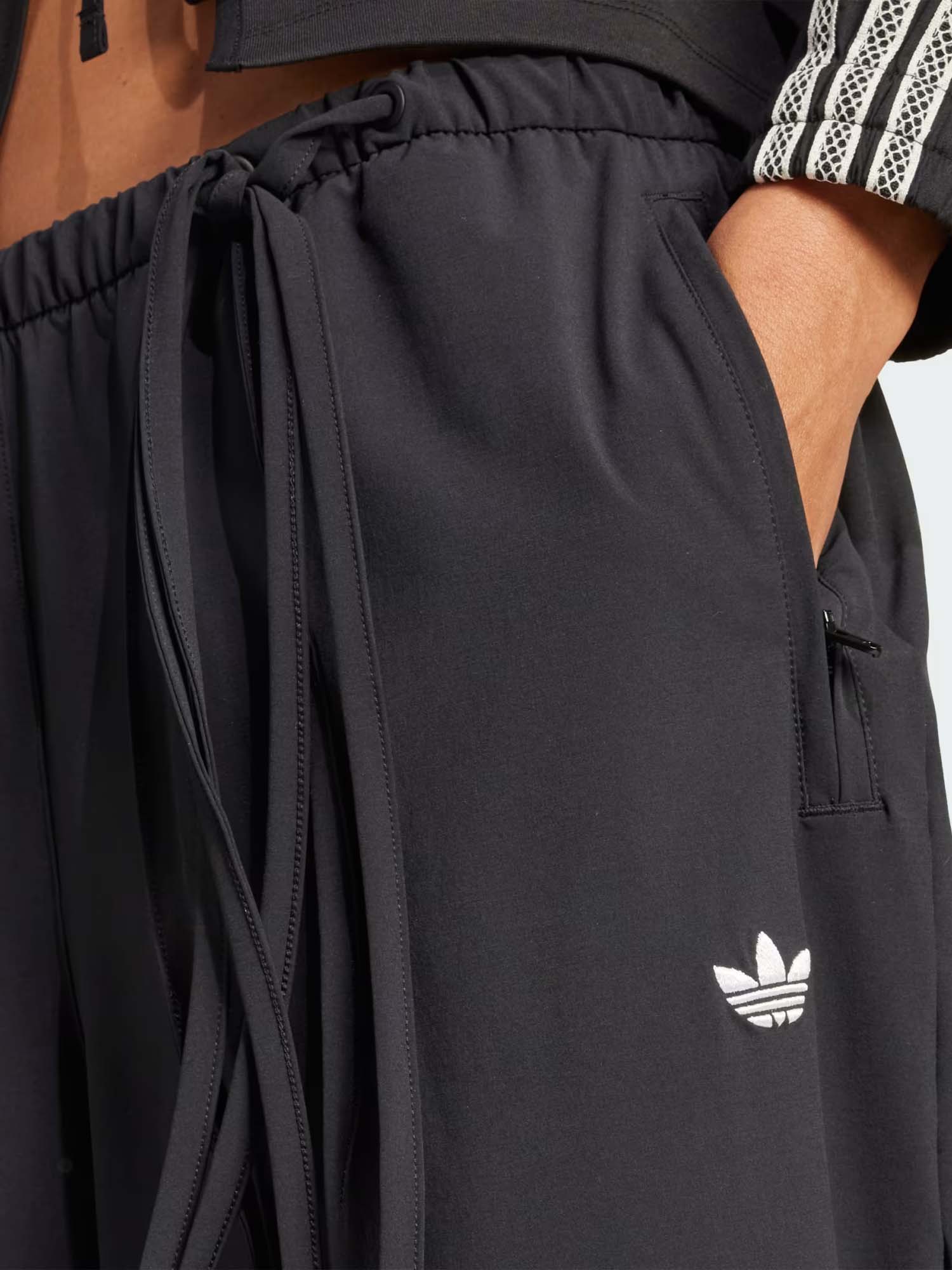 Adidas Pantaloni Ribbon paracadute Nero