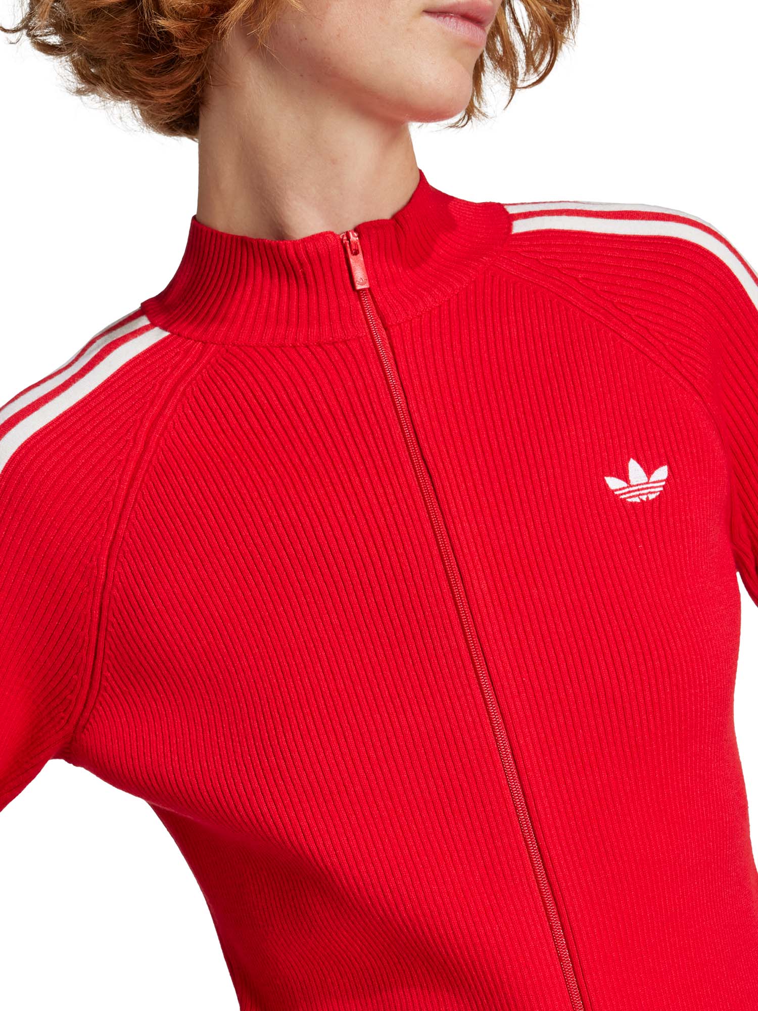 Adidas Giacca da allenamento adicolor 3-Stripes Slim Knit Rosso
