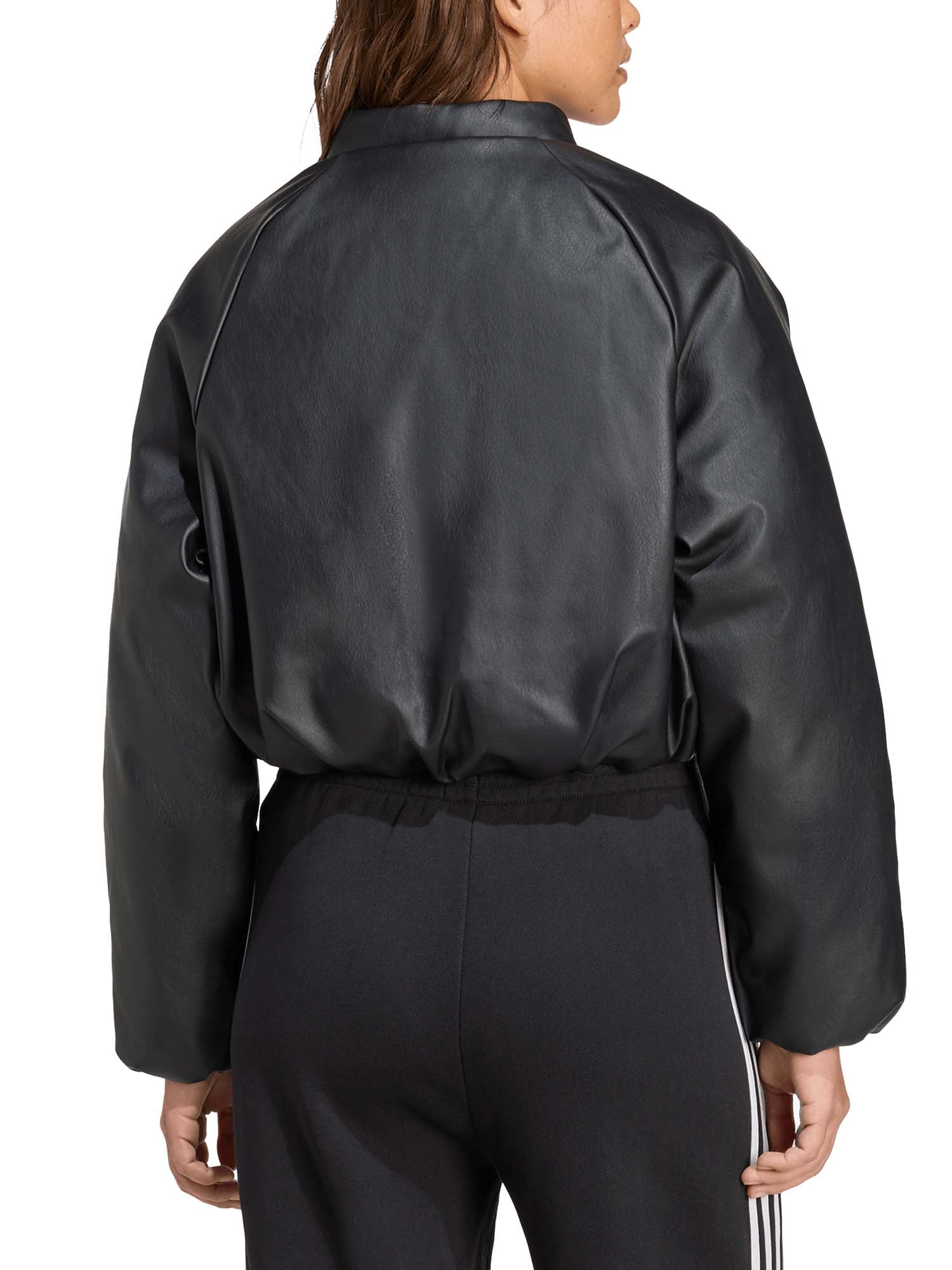 Adidas Bomber in pelle sintetica con piumino sintetico Nero