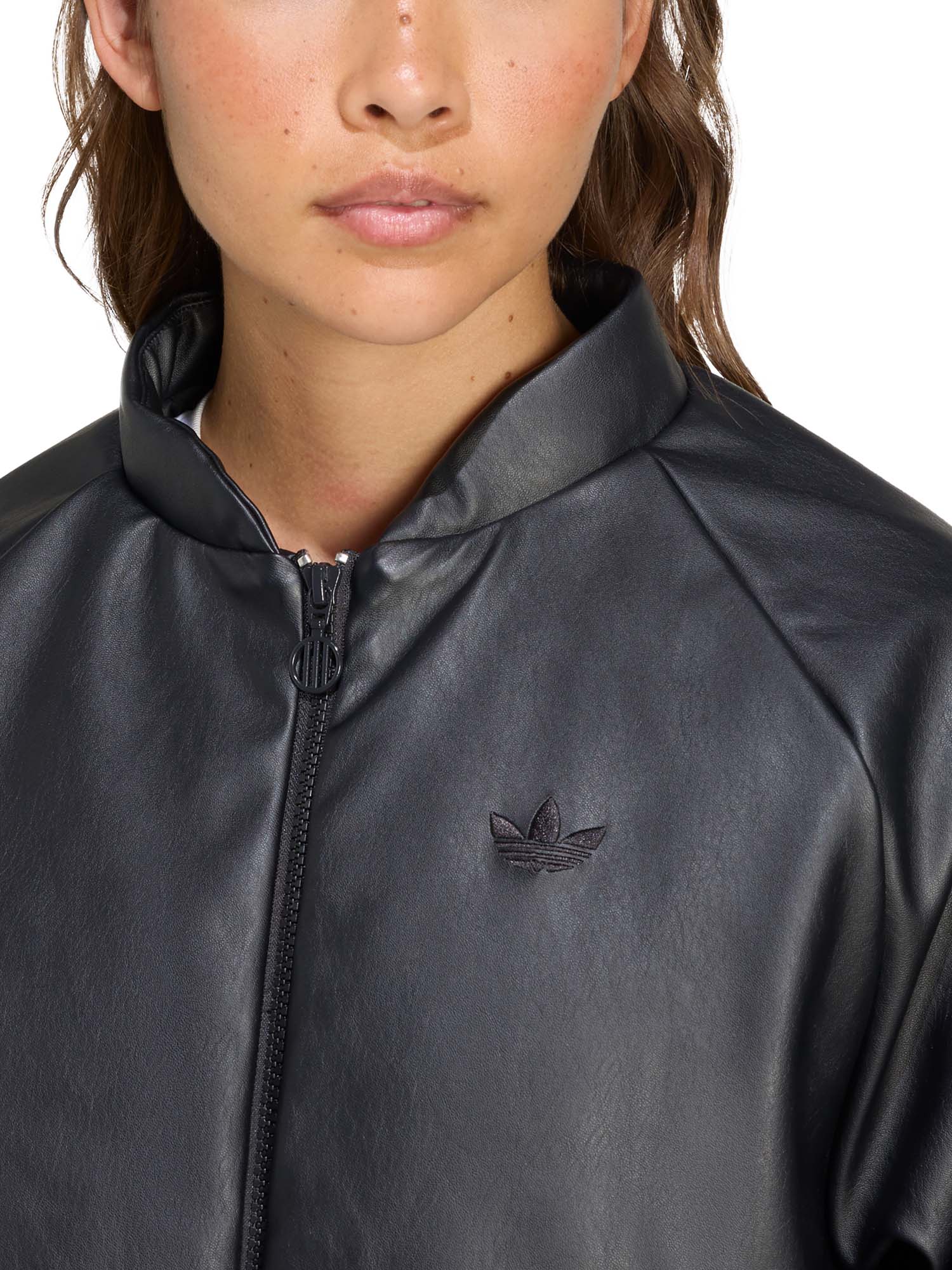 Adidas Bomber in pelle sintetica con piumino sintetico Nero