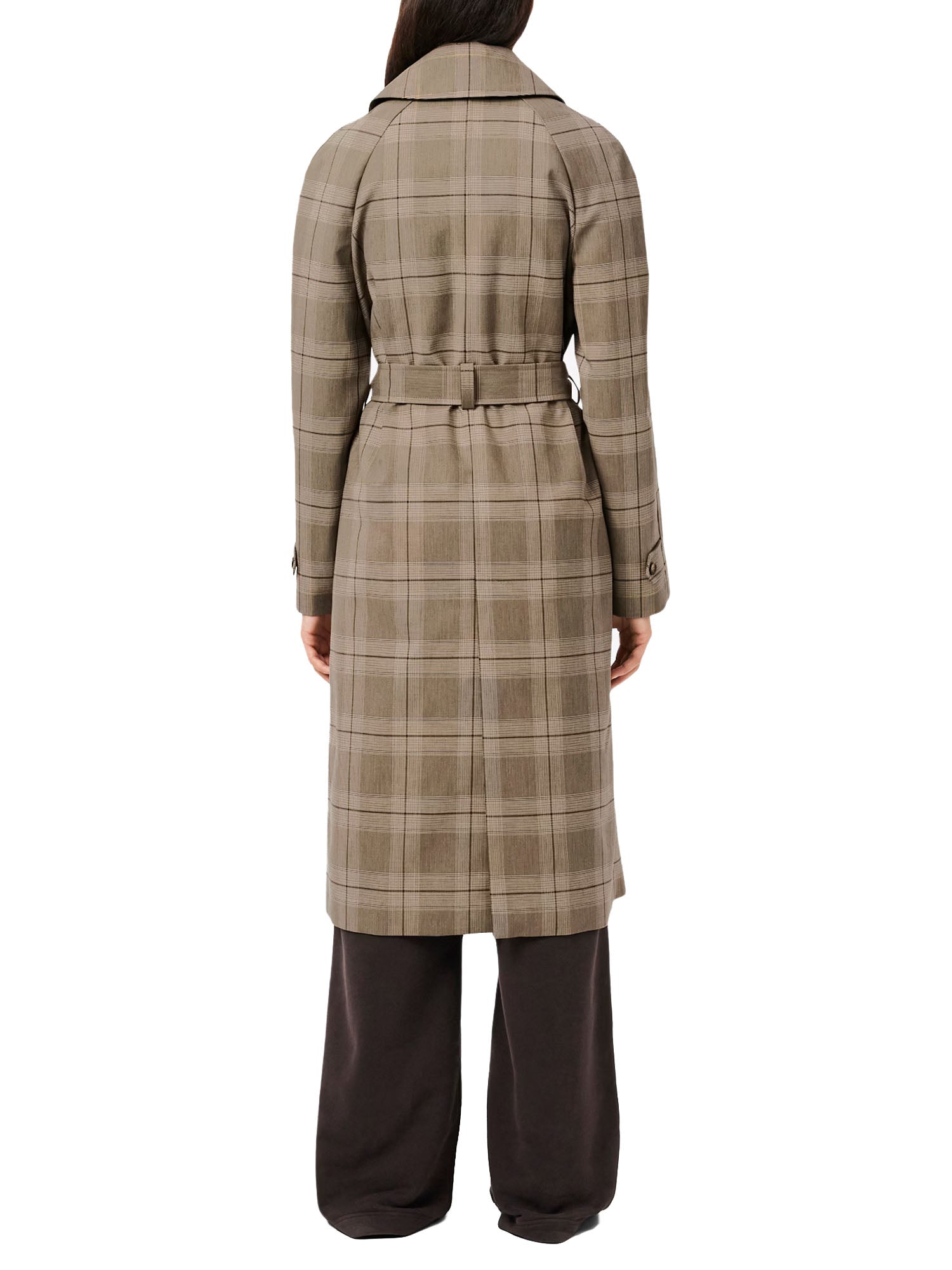 Lacoste Cappotto Avvolgente a Quadri Idrorepellente Donna Multicolore