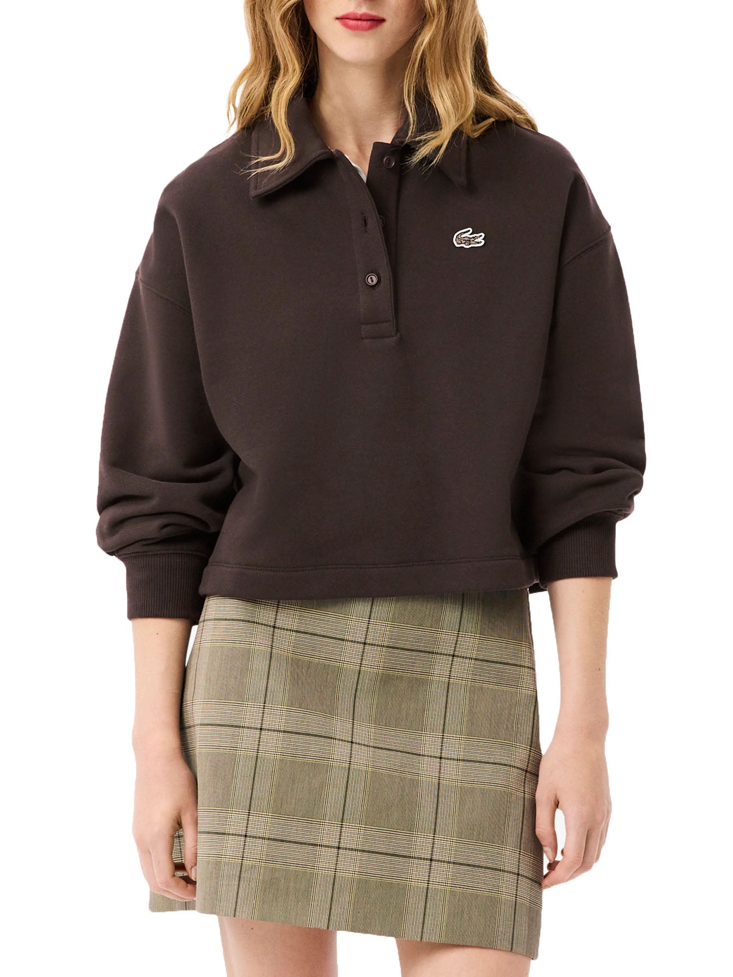 Lacoste Felpa Polo Donna Marrone